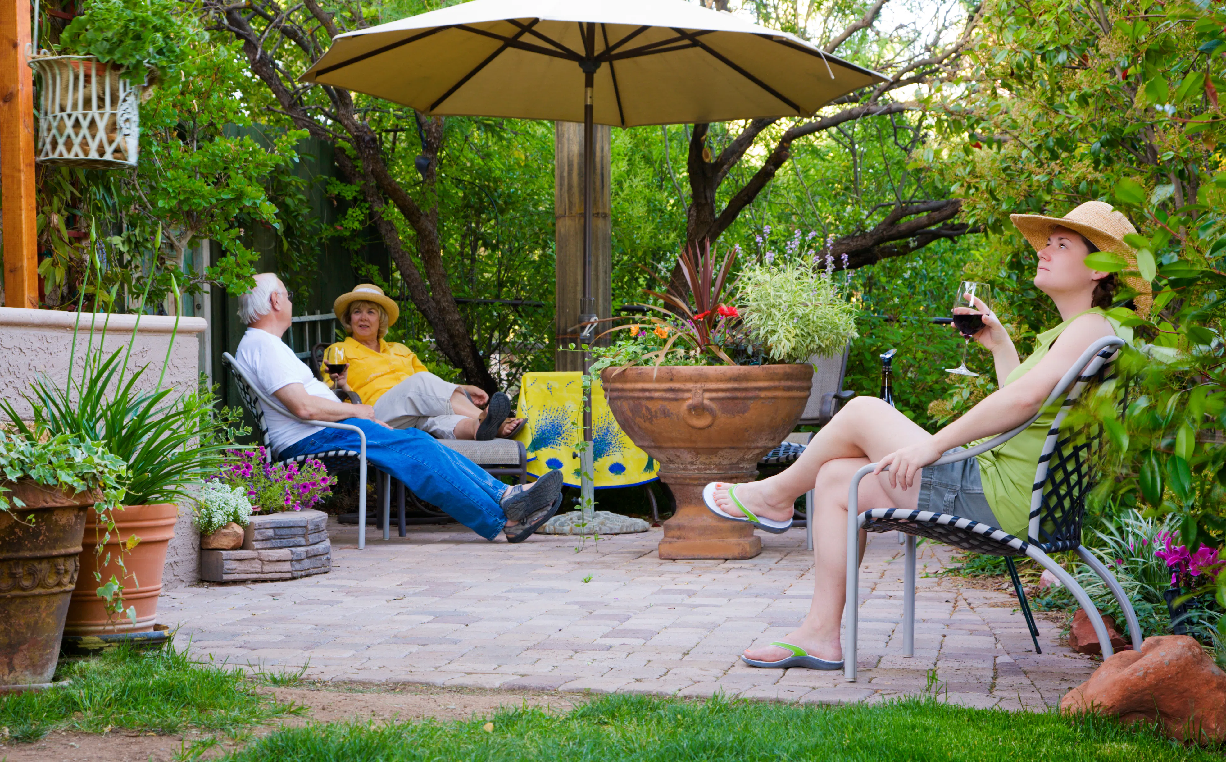 people on patio