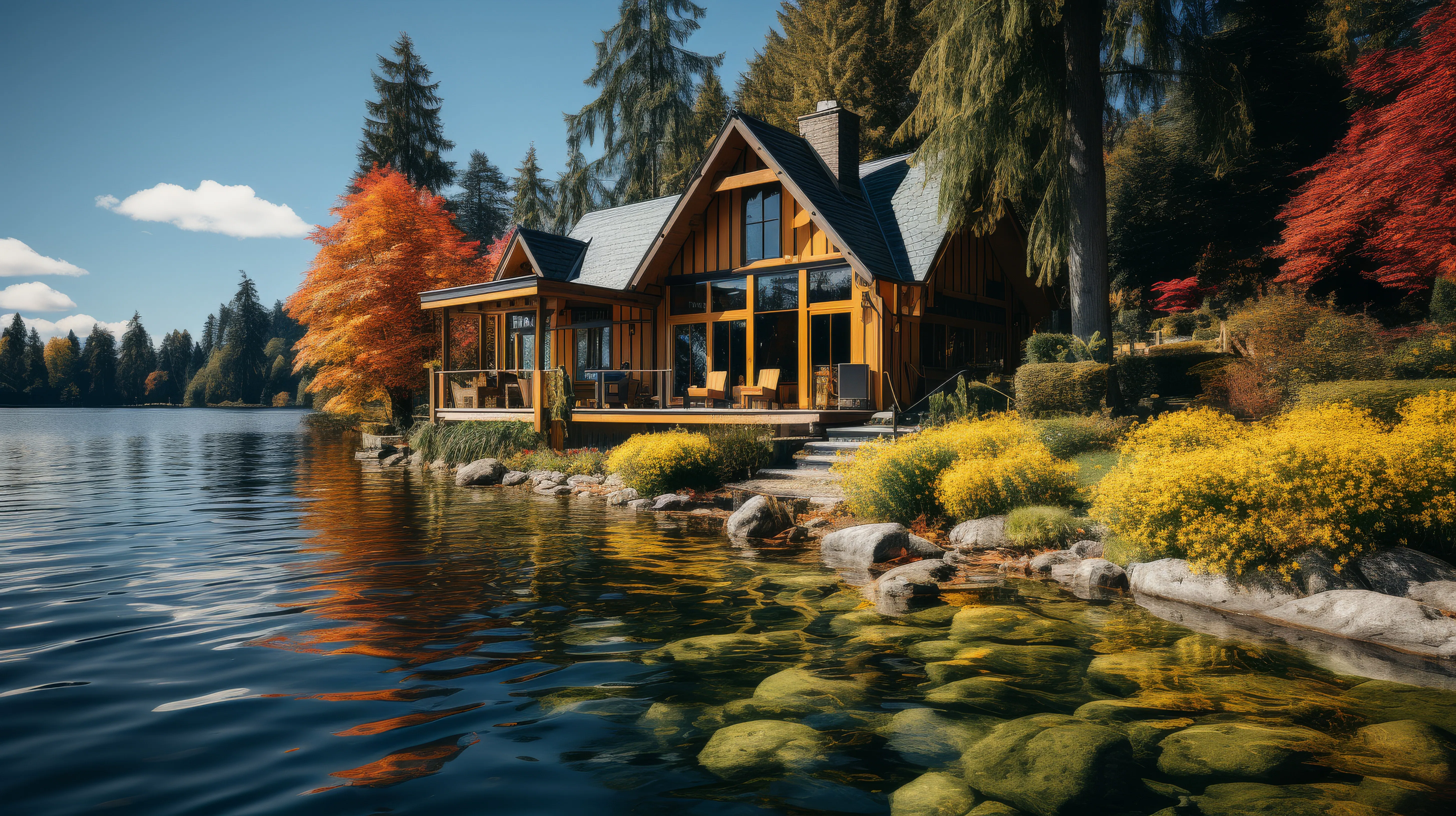 Lake house exterior