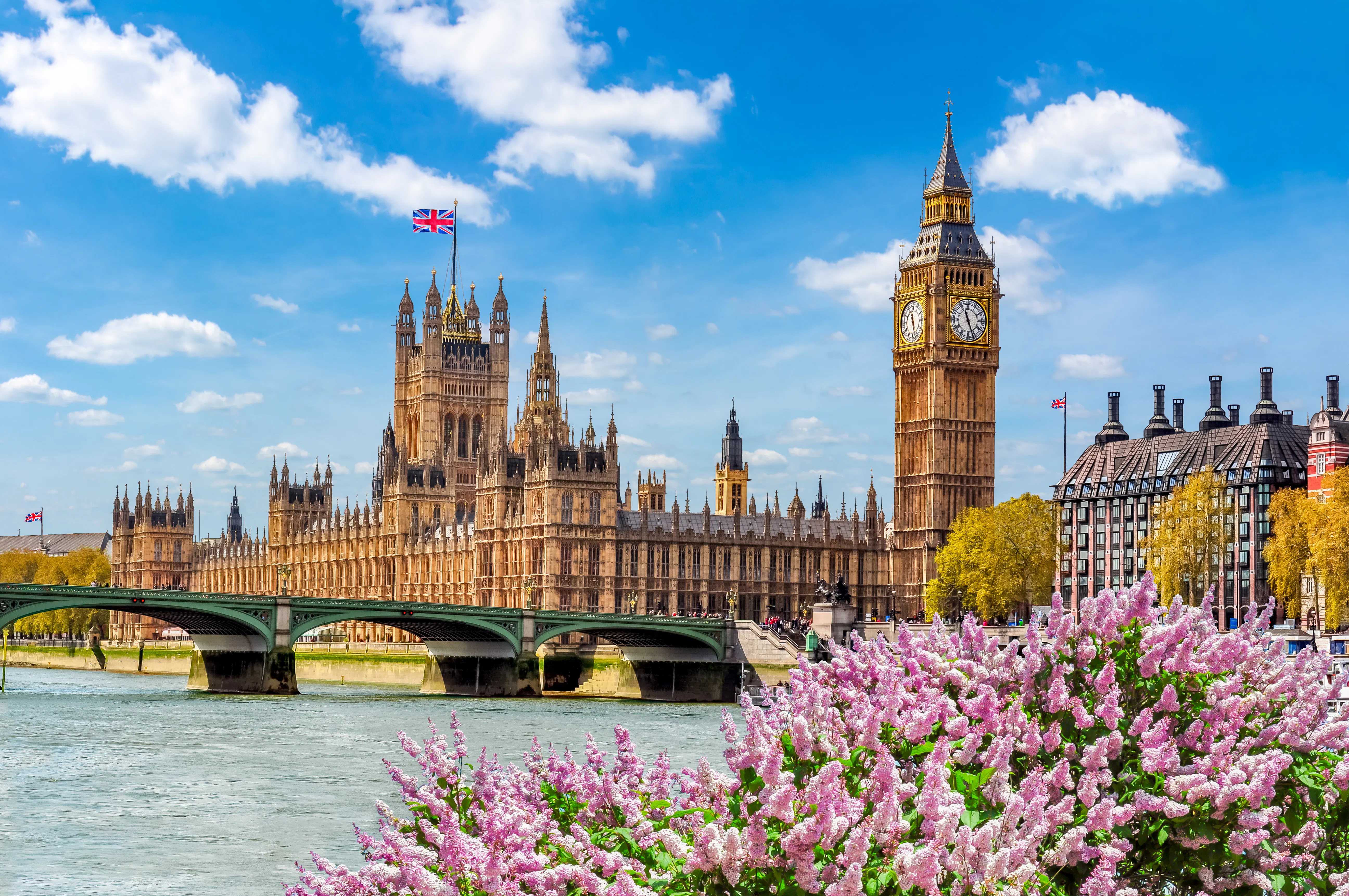 Big Ben tower and Houses of Parliament in London