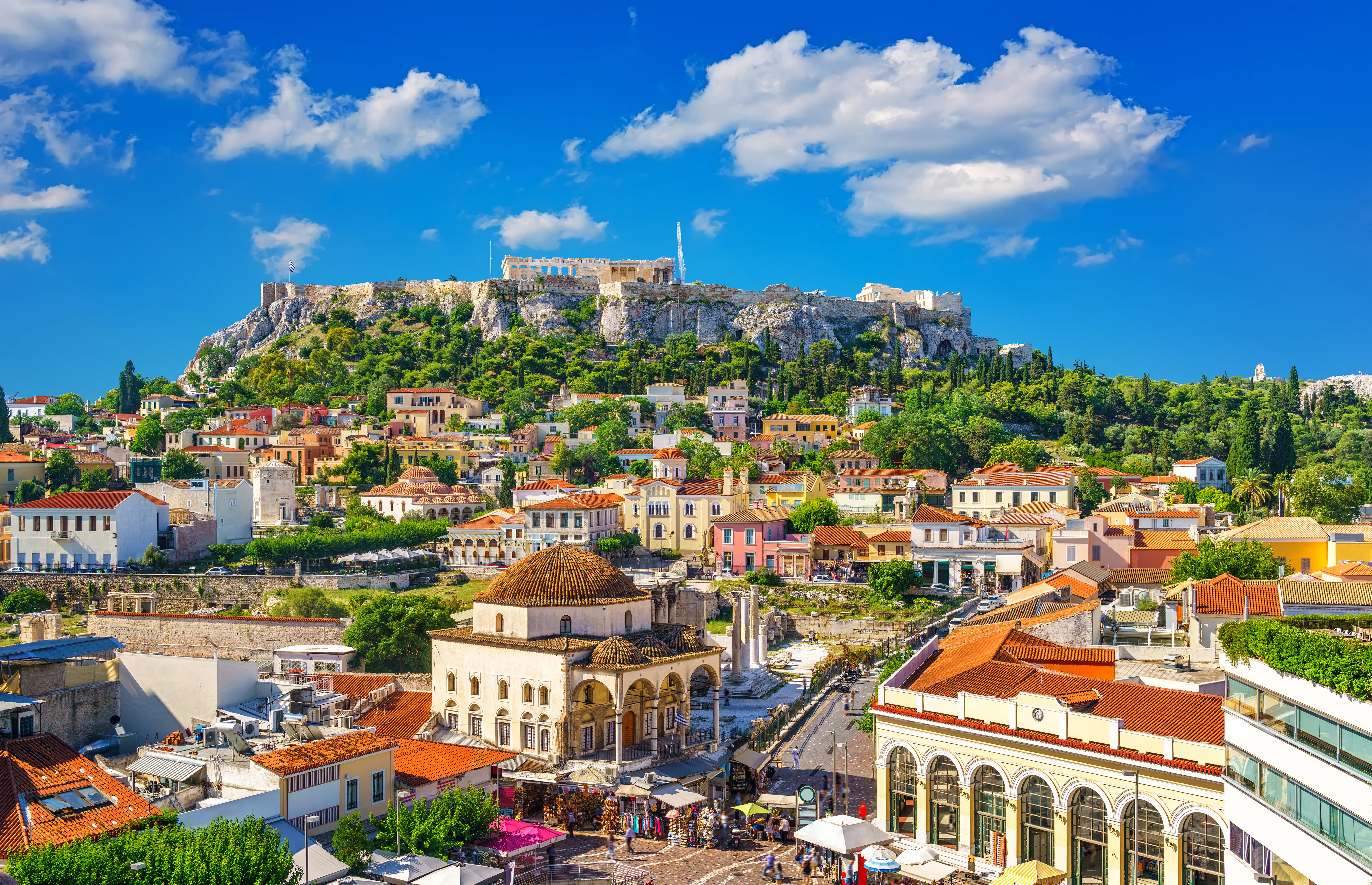 View of the Acropolis in Athens, Greece