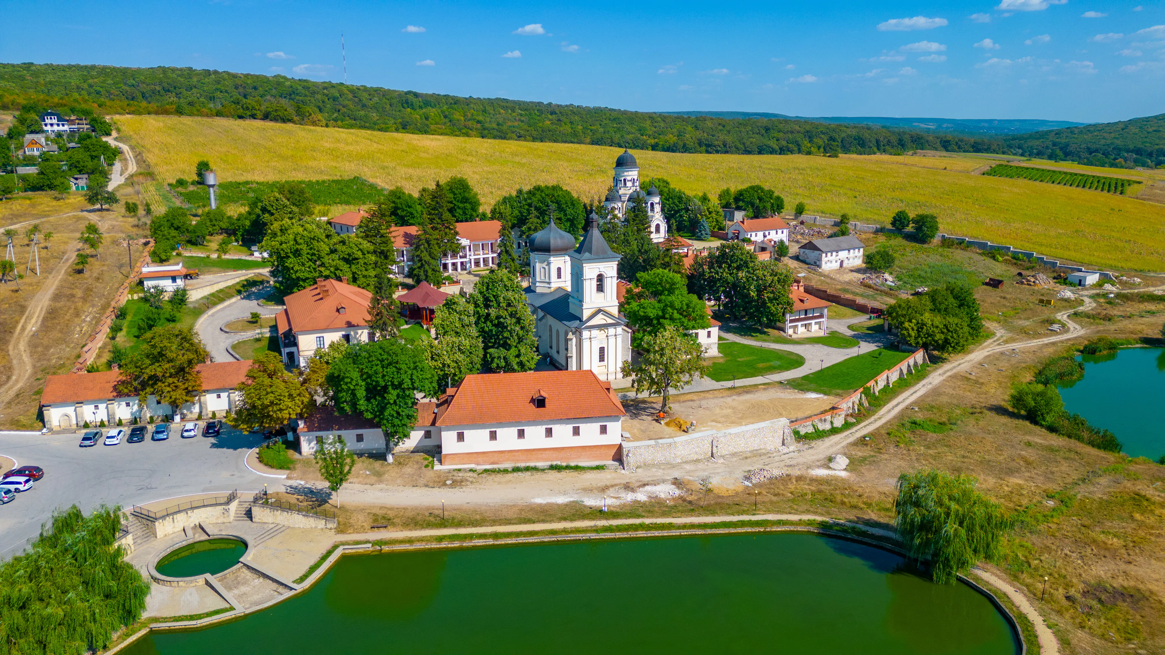 Panorama view of Capriana monastery in Moldova