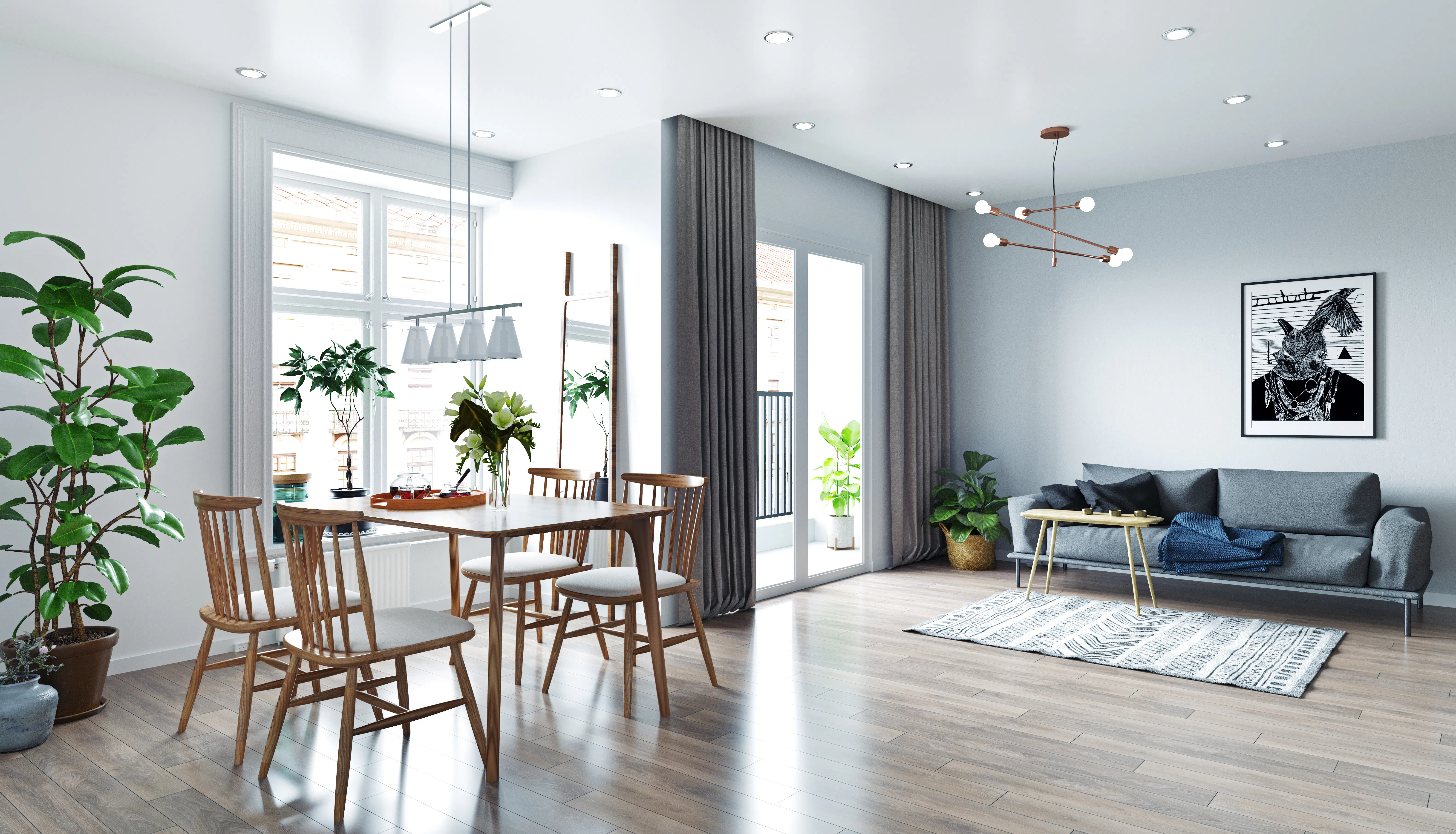 Open floor plan apartment