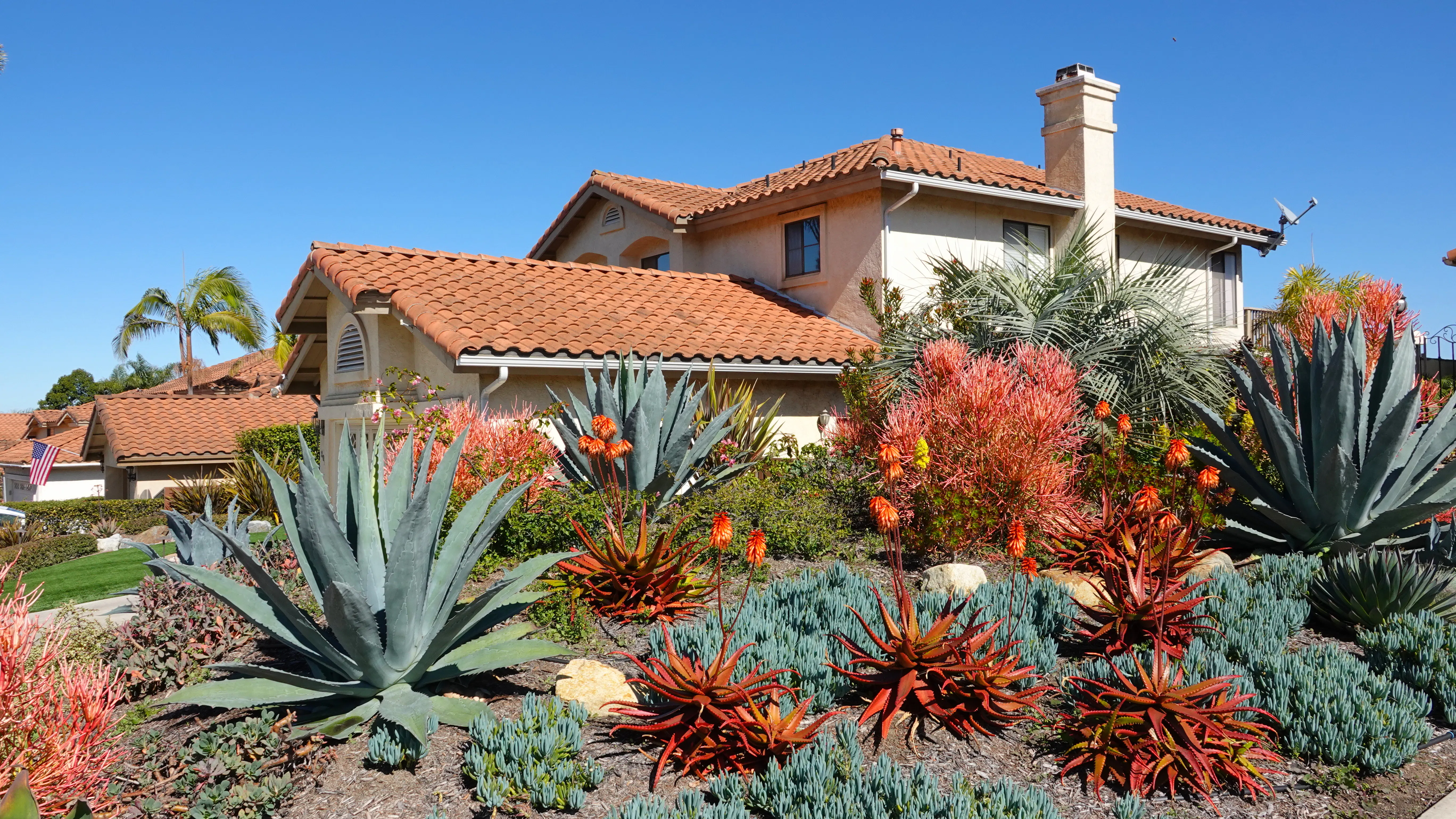 House with drought-resistant landscaping