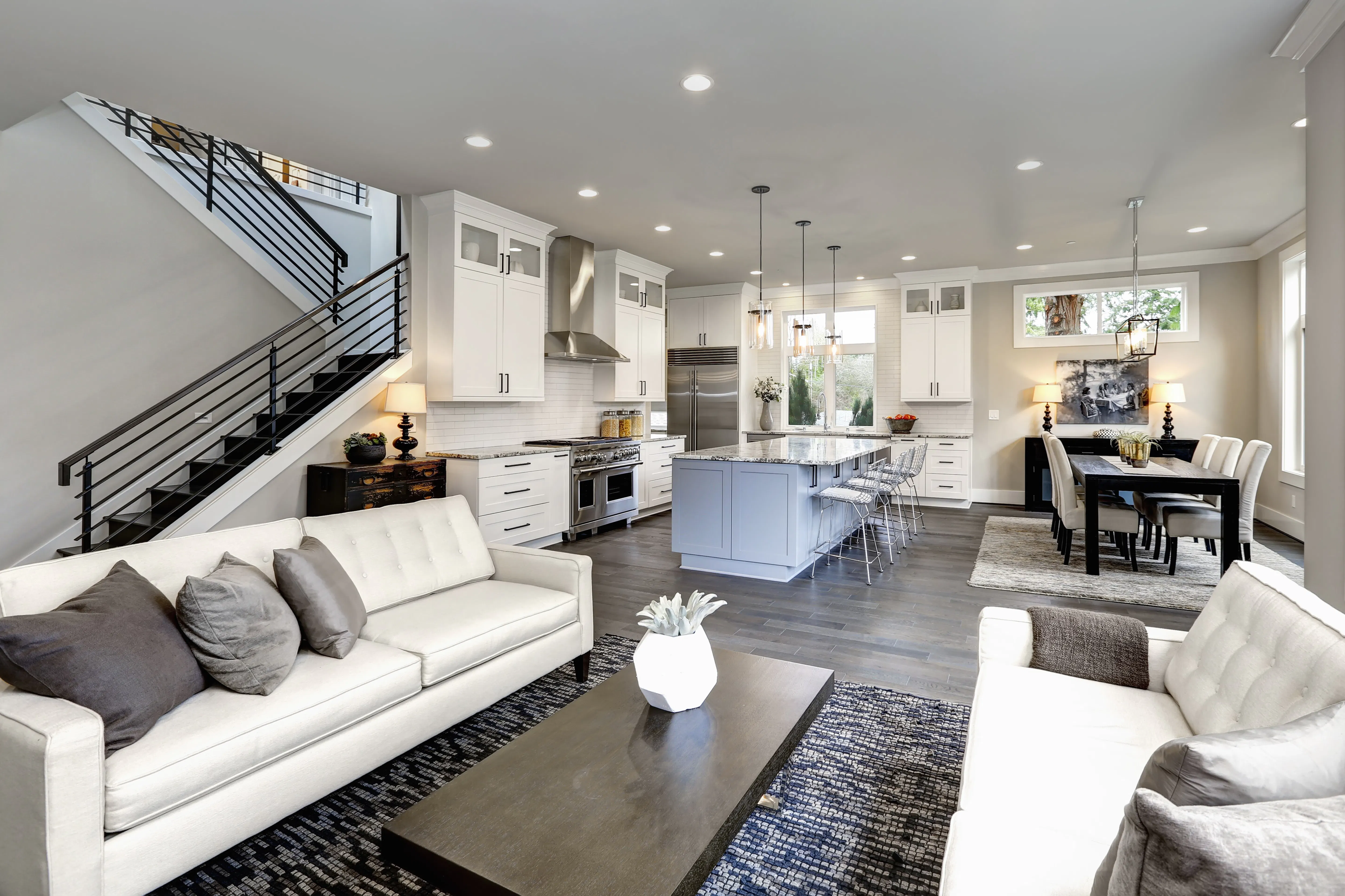 luxury living room interior in Bellevue home