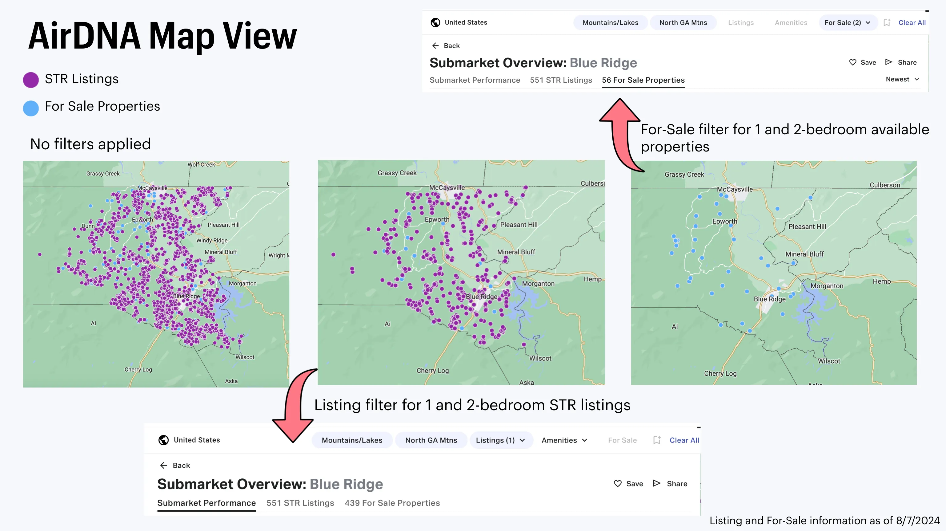 AirDNA Map View Explanation