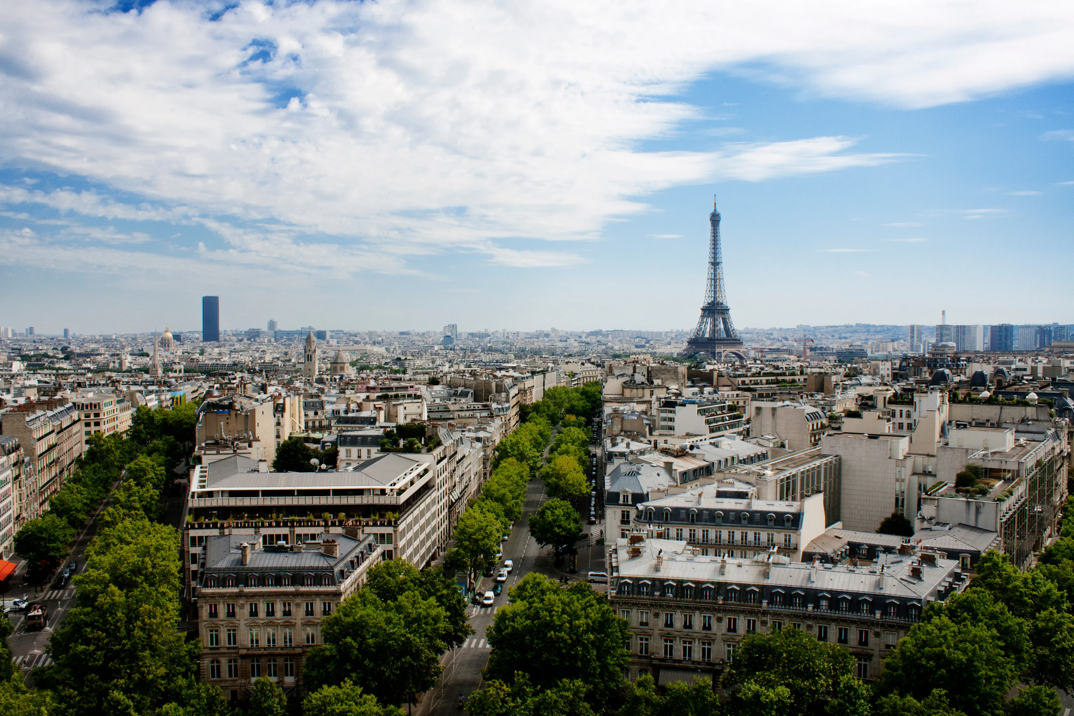 View of Eiffel Tower in city, Paris, France