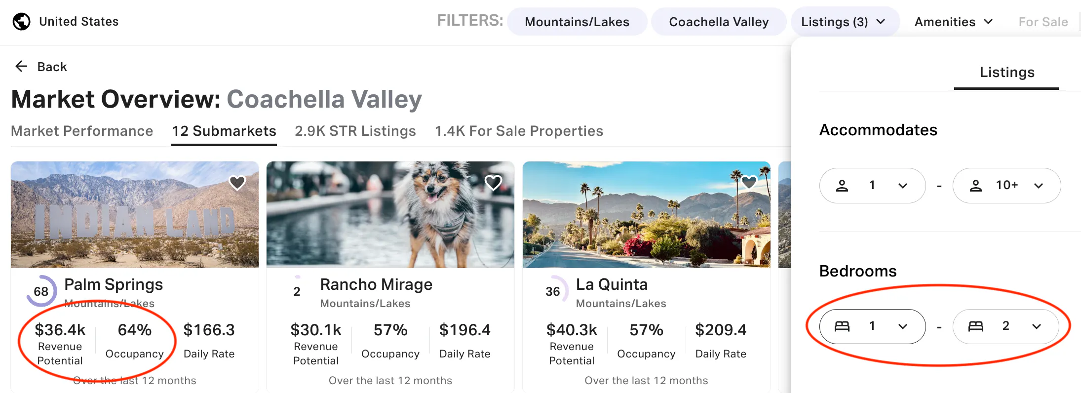 STR Submarket - using filters