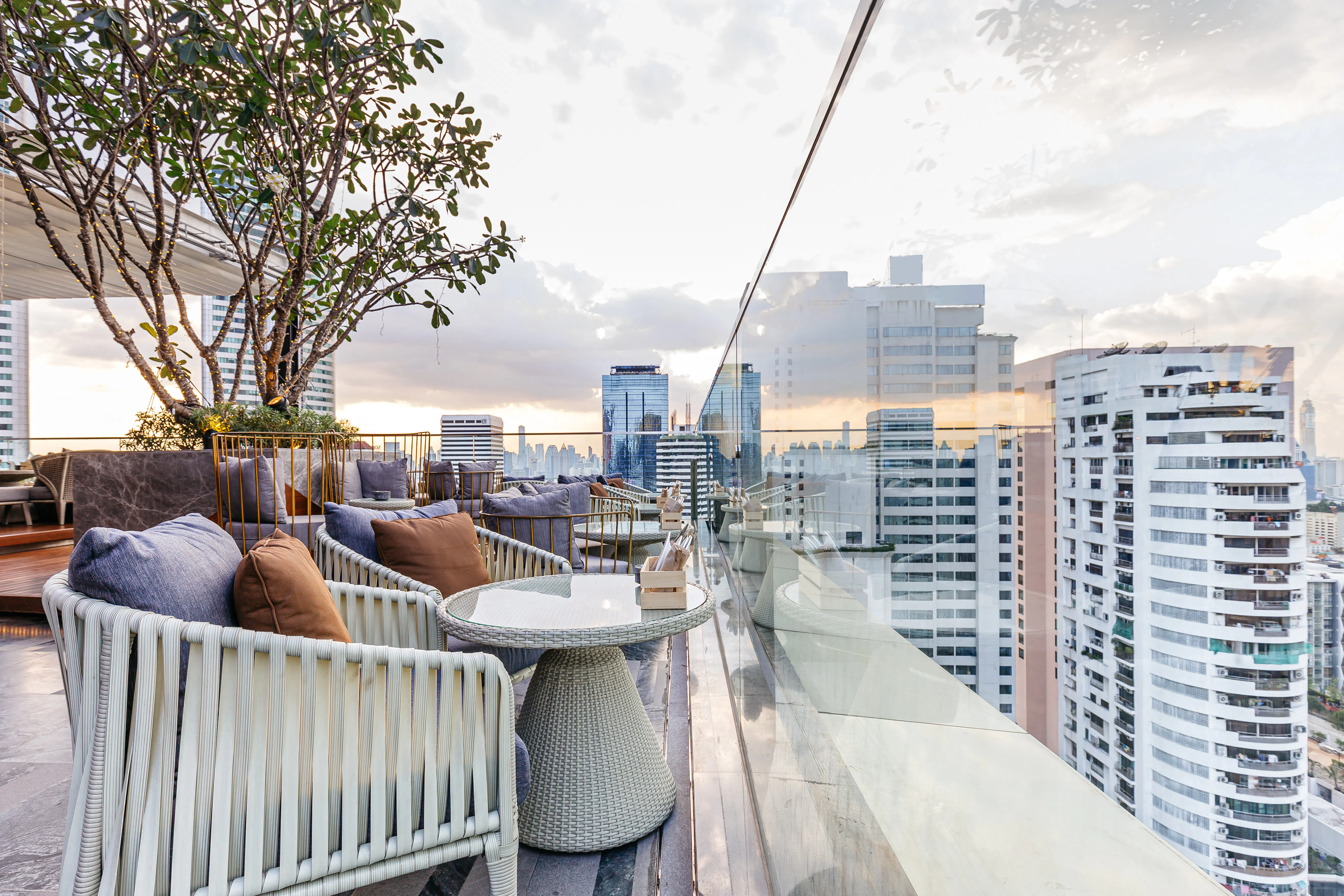rooftop bar in city
