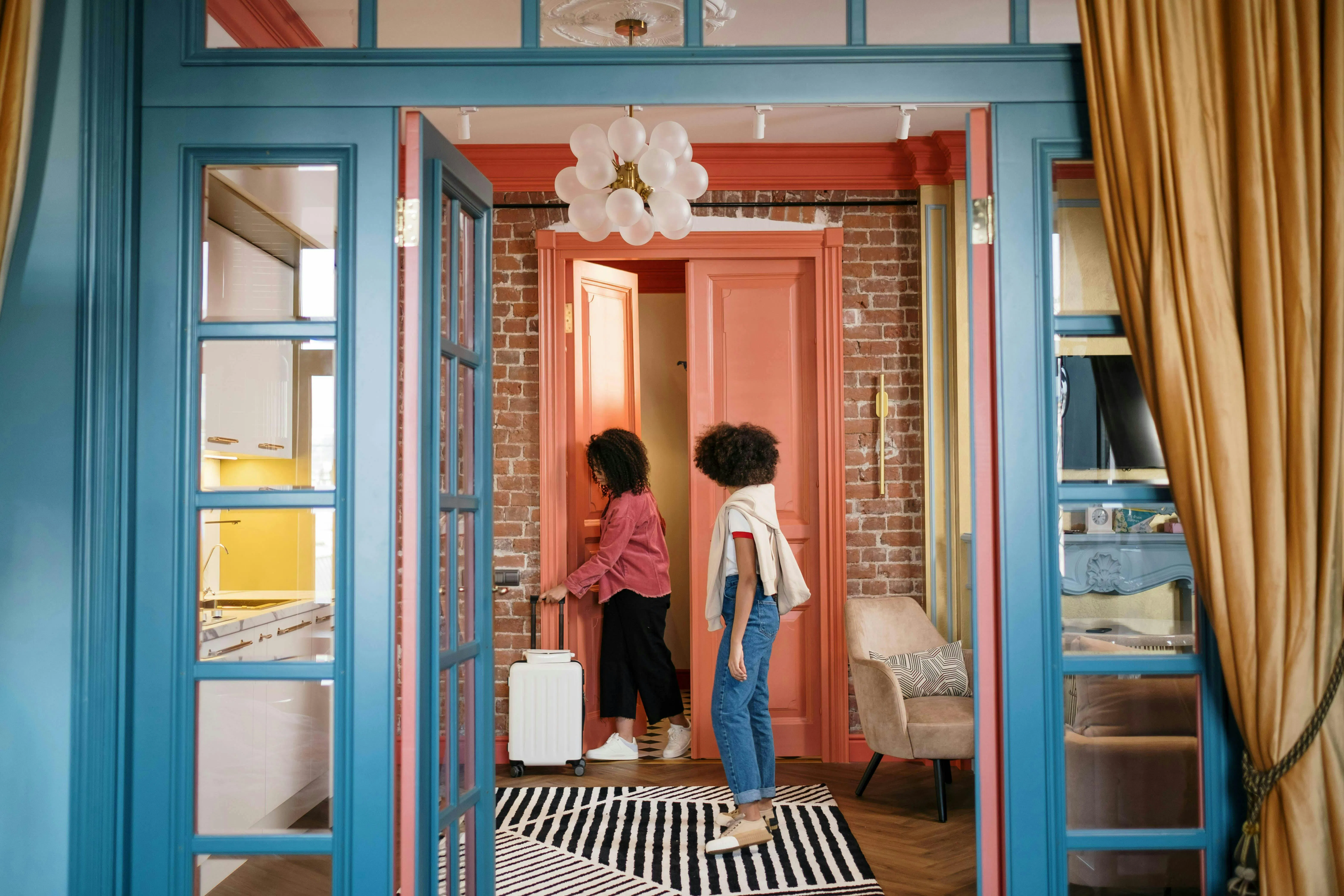 Guests entering Airbnb