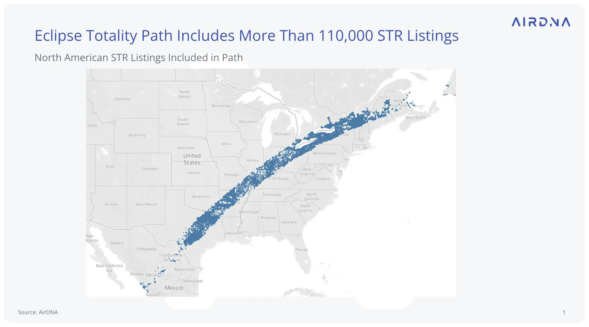 Eclipse Totality Path Includes More Than 110,000 STR Listings