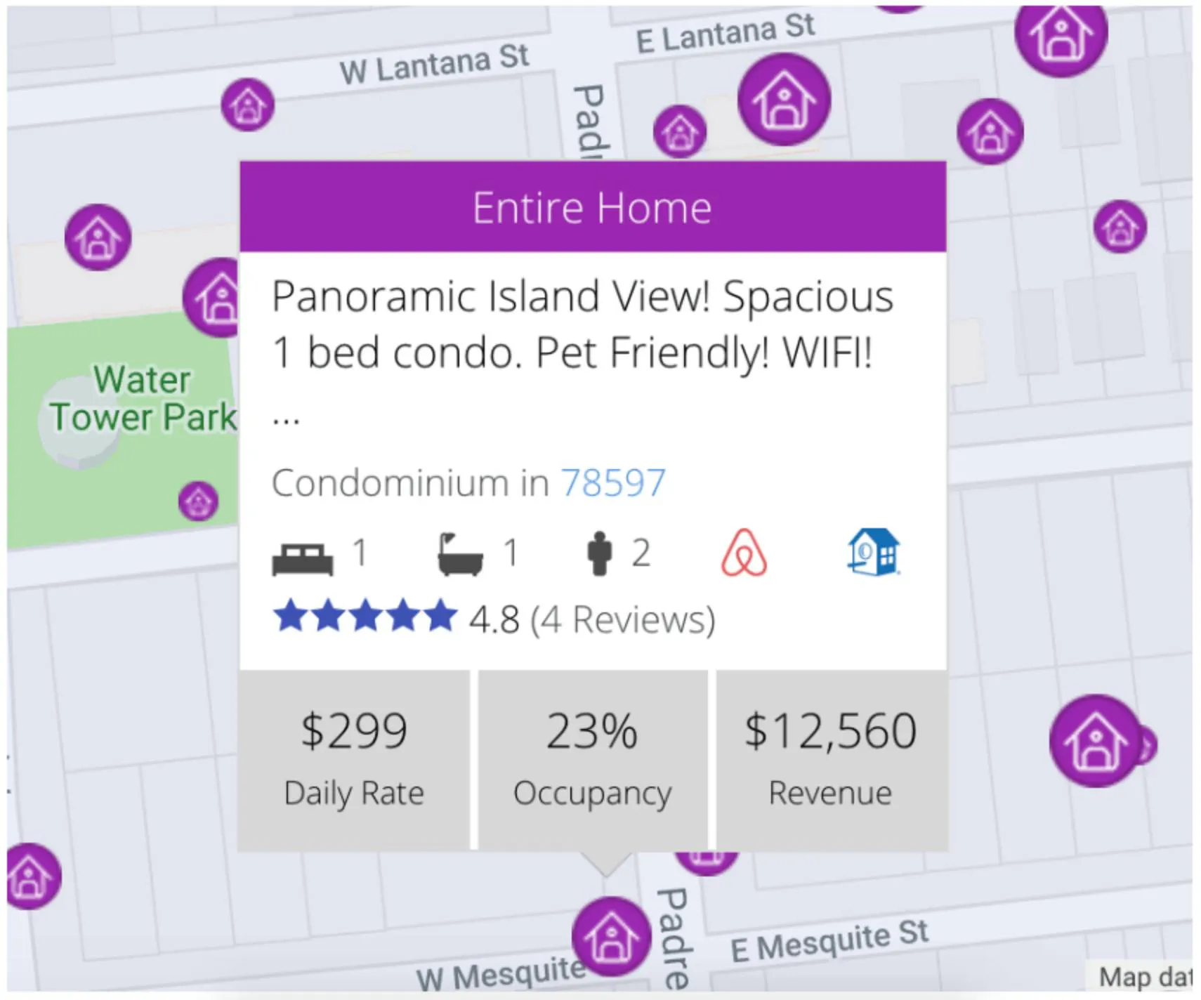 listed on Airbnb and HomeAway