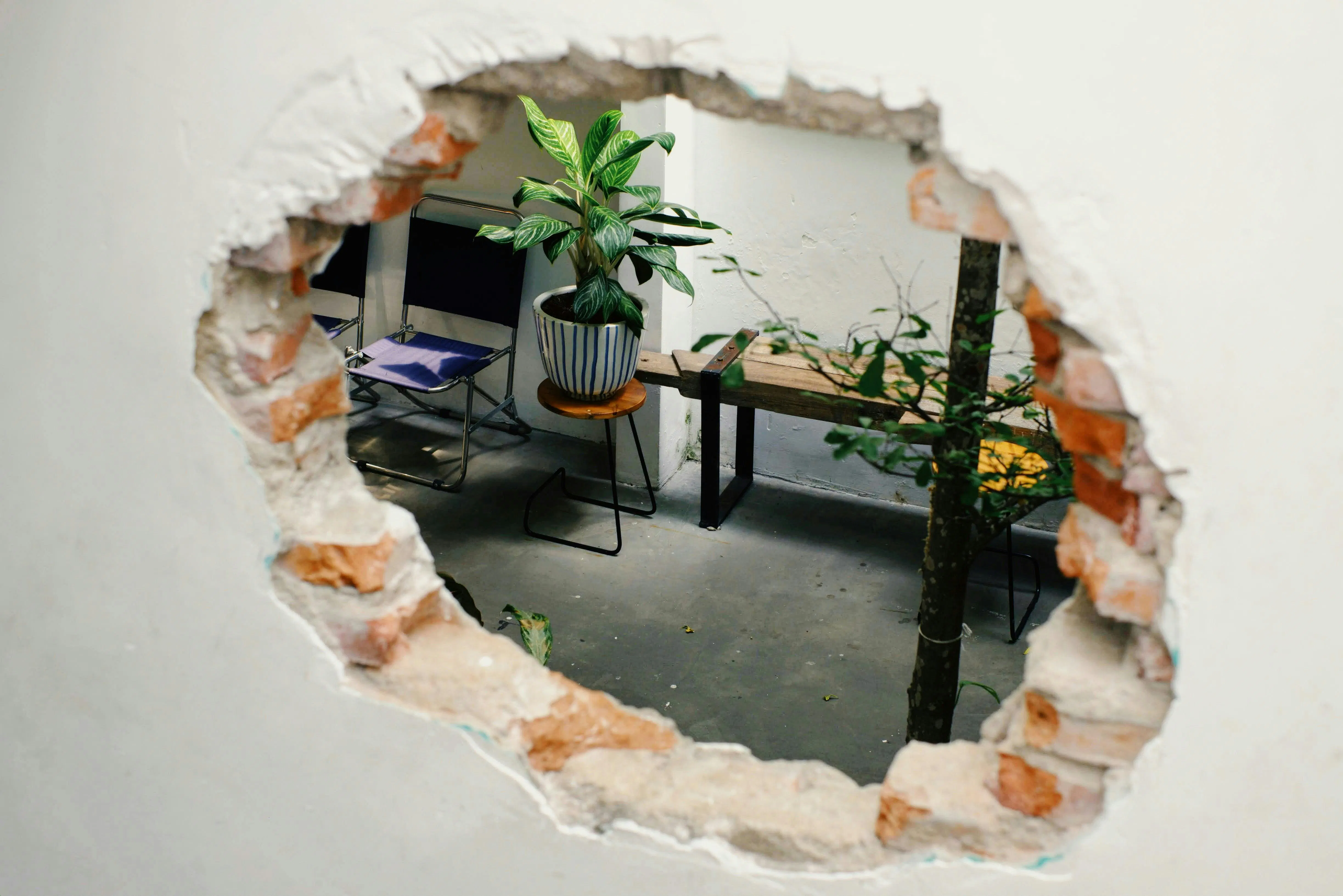 Property damage with hole in wall