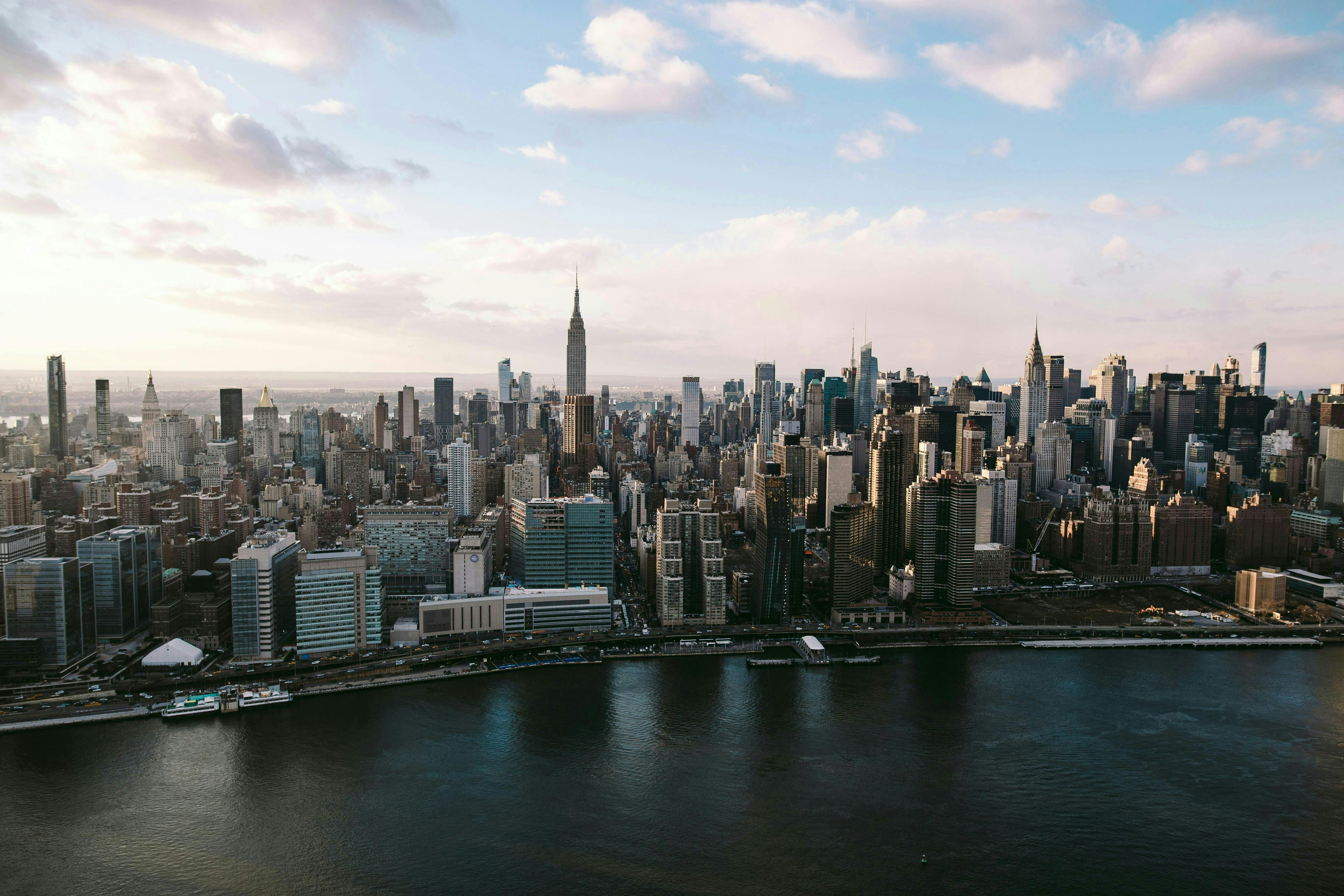 NYC skyline aerial shot