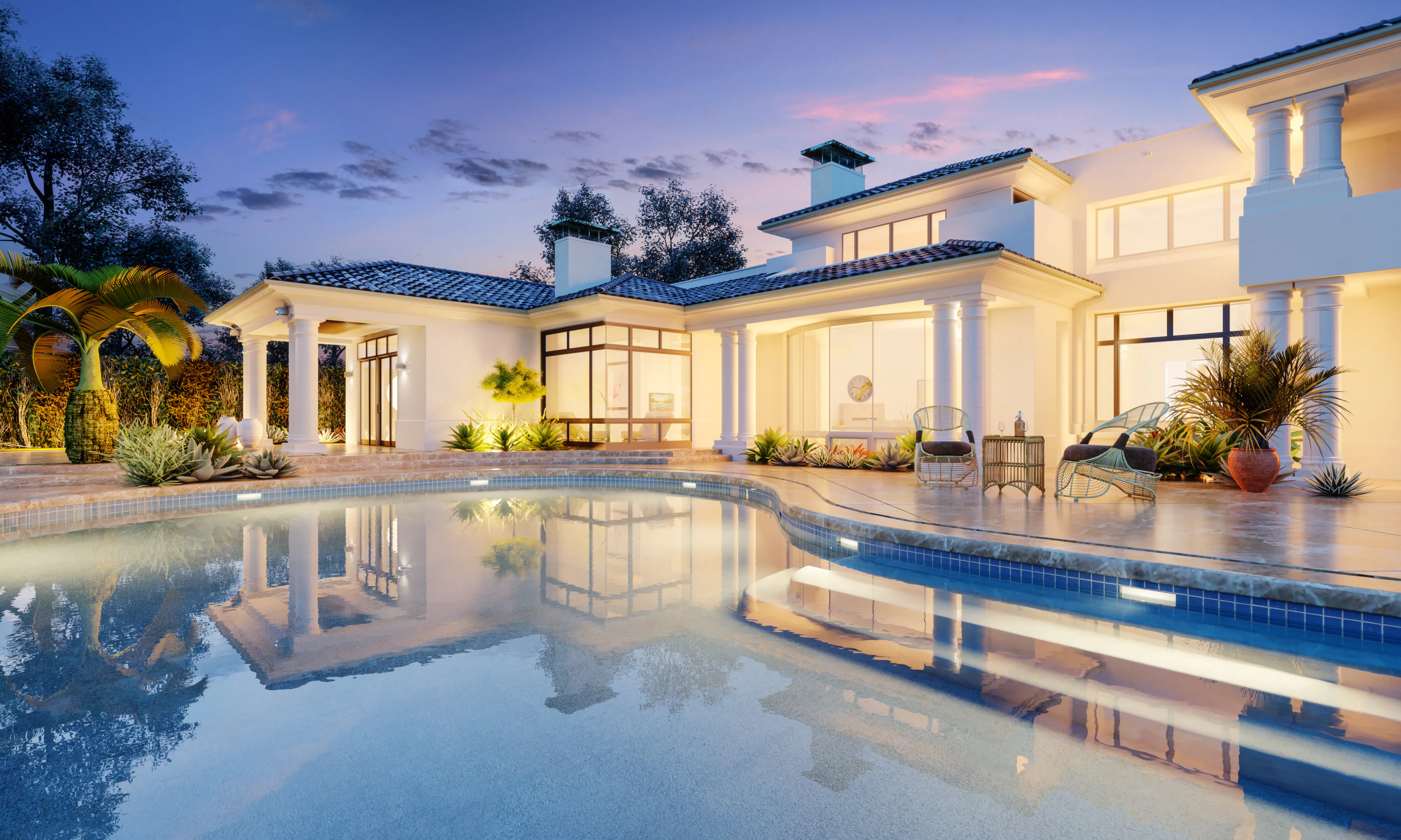 Mansion with swimming pool