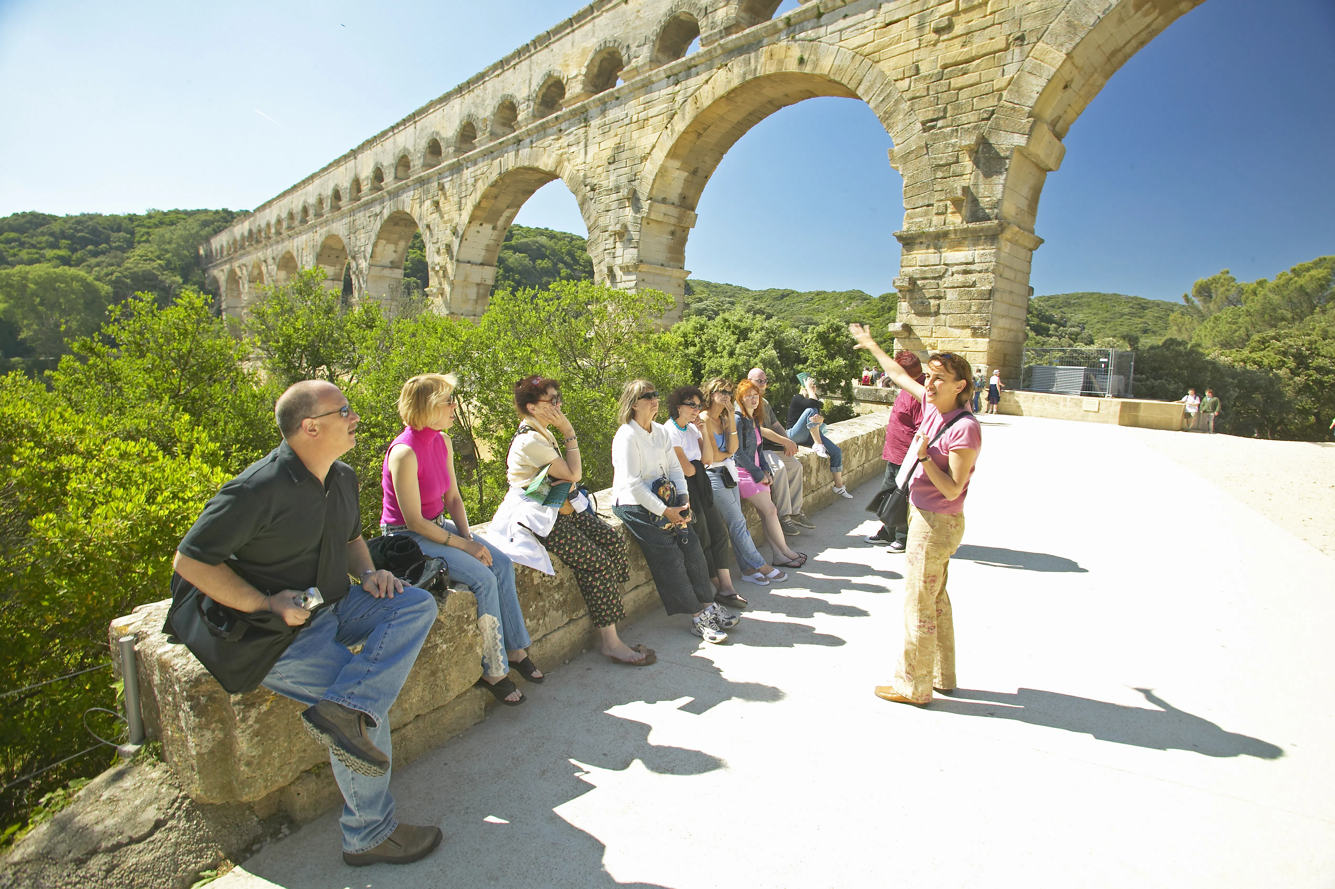 Tour guide with group