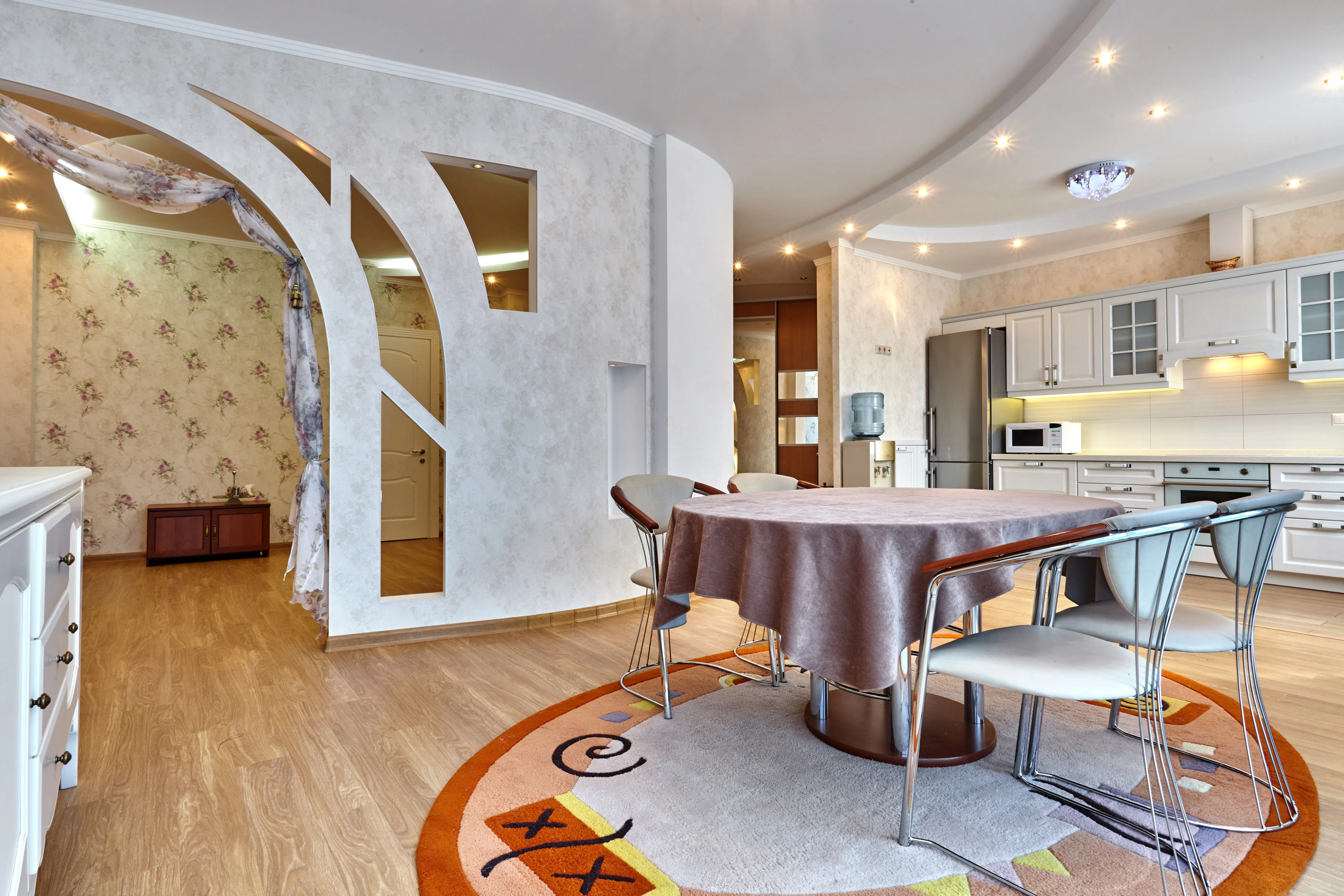 kitchen and dining room