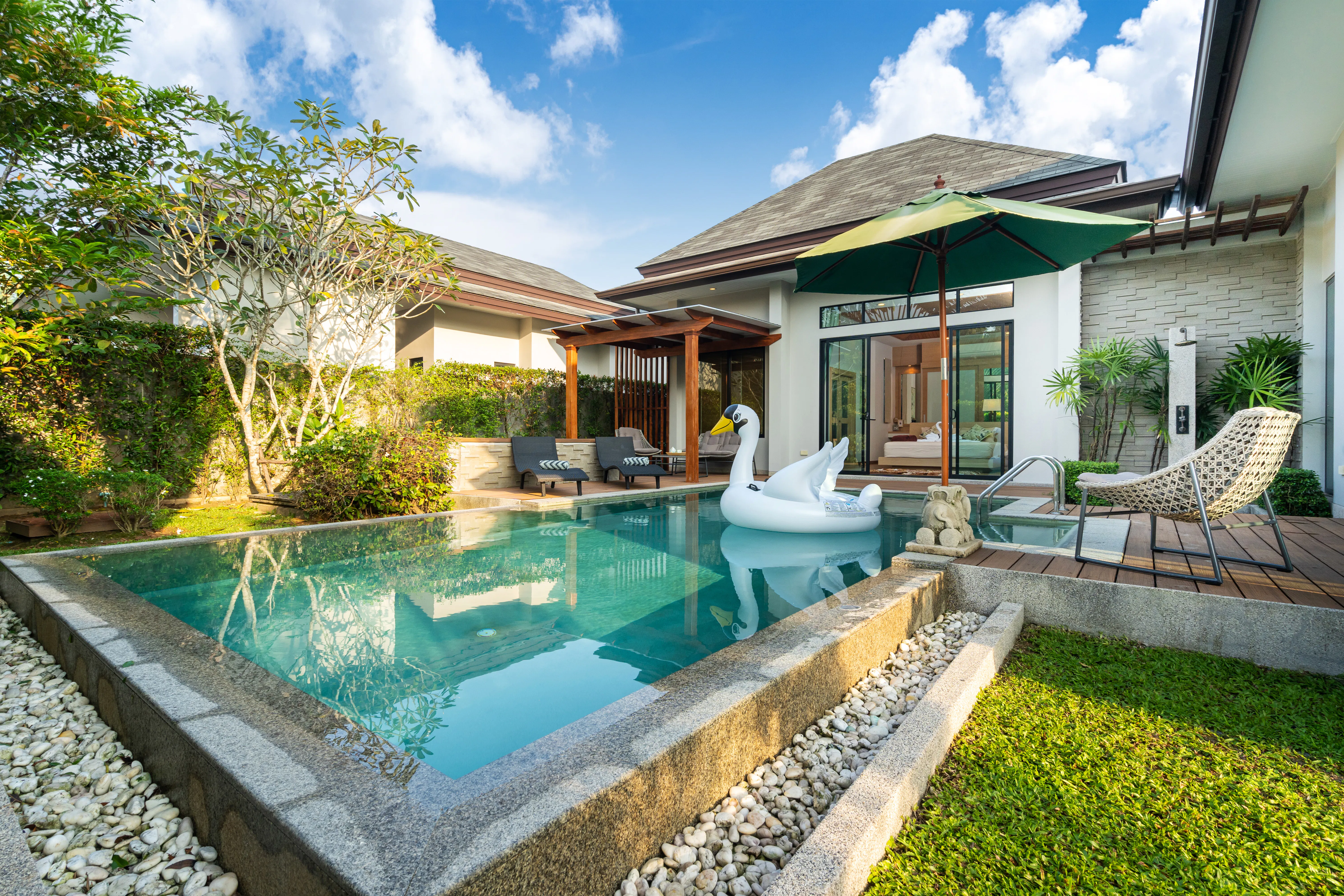 Swimming pool in garden