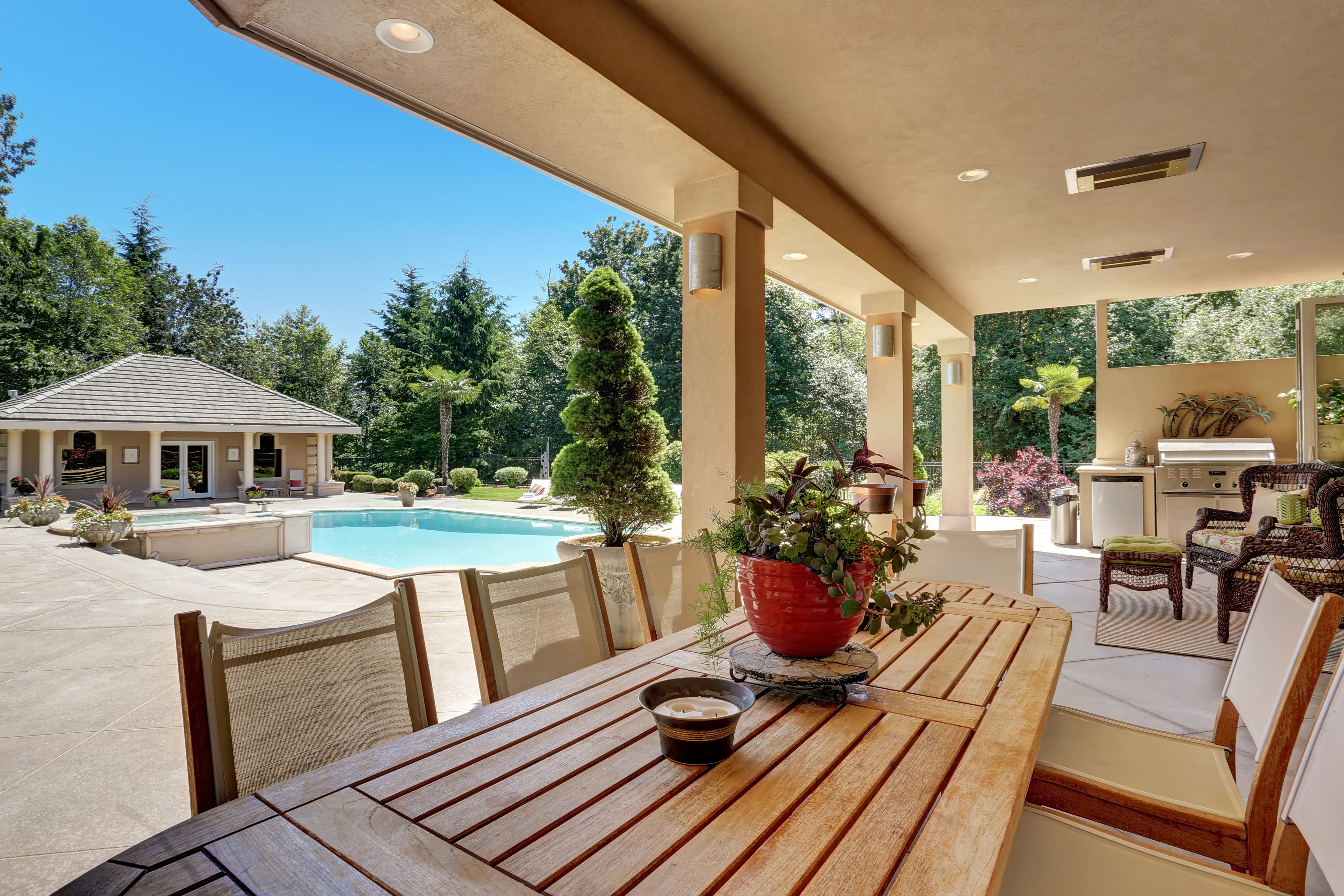 Relaxing outdoor patio