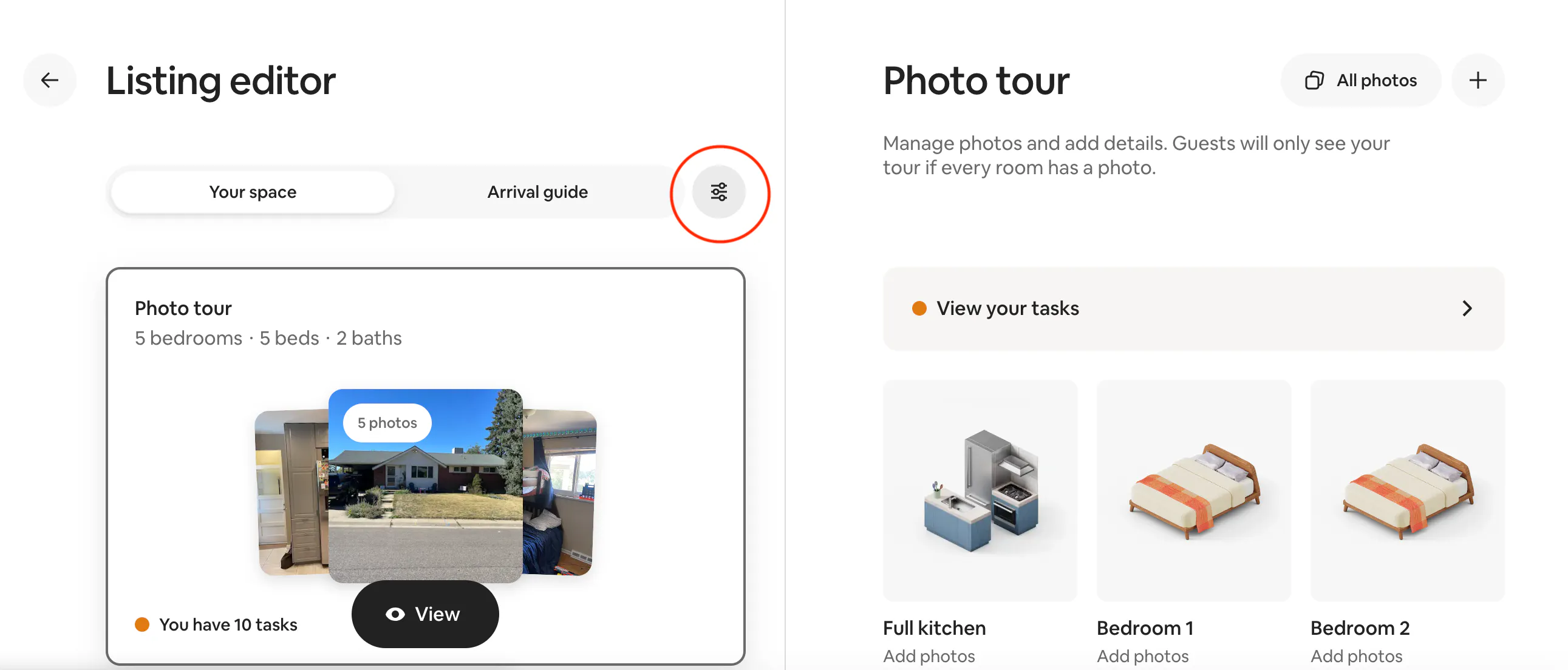 Listing editor Airbnb