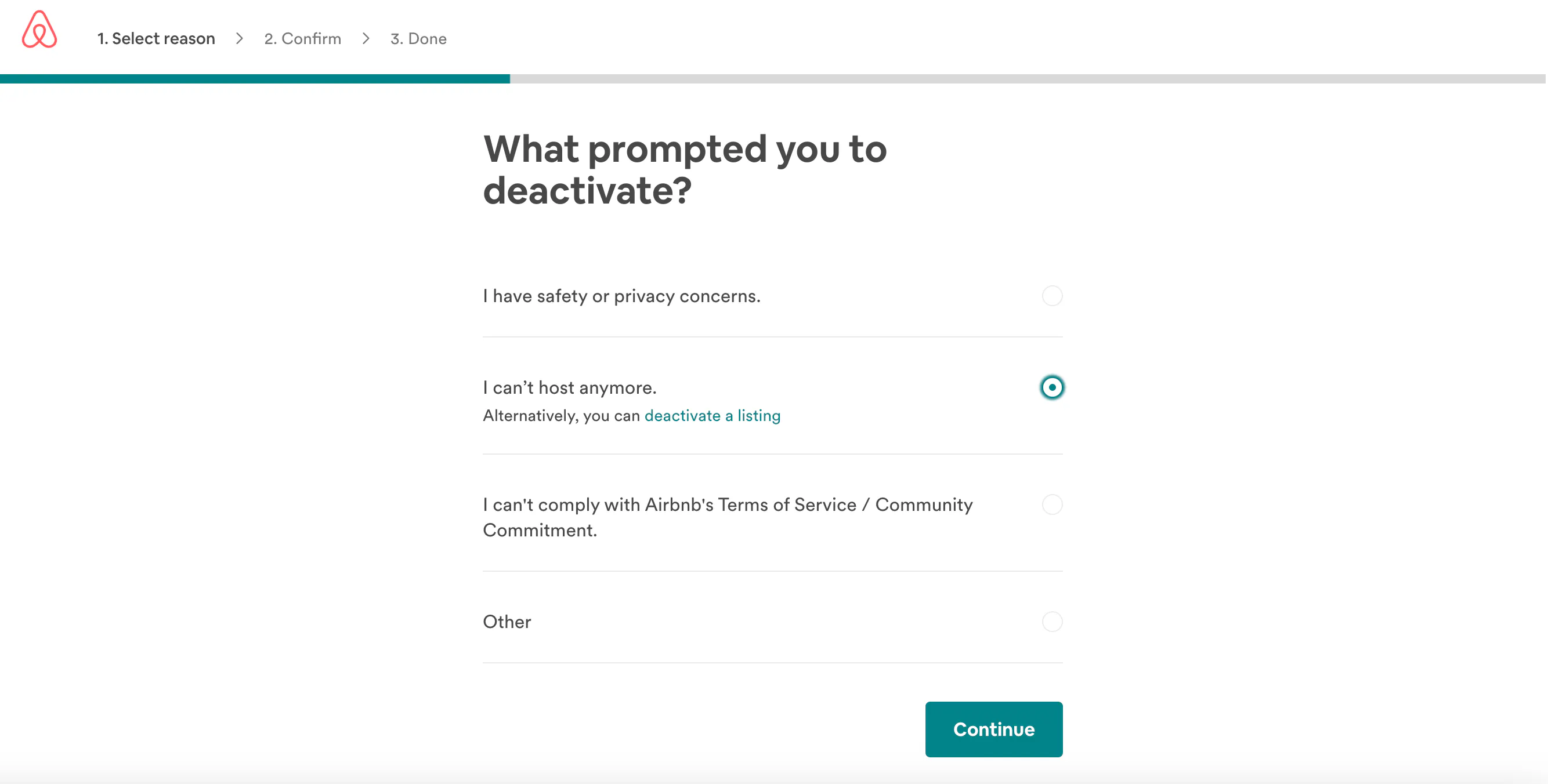 deactivation prompts airbnb