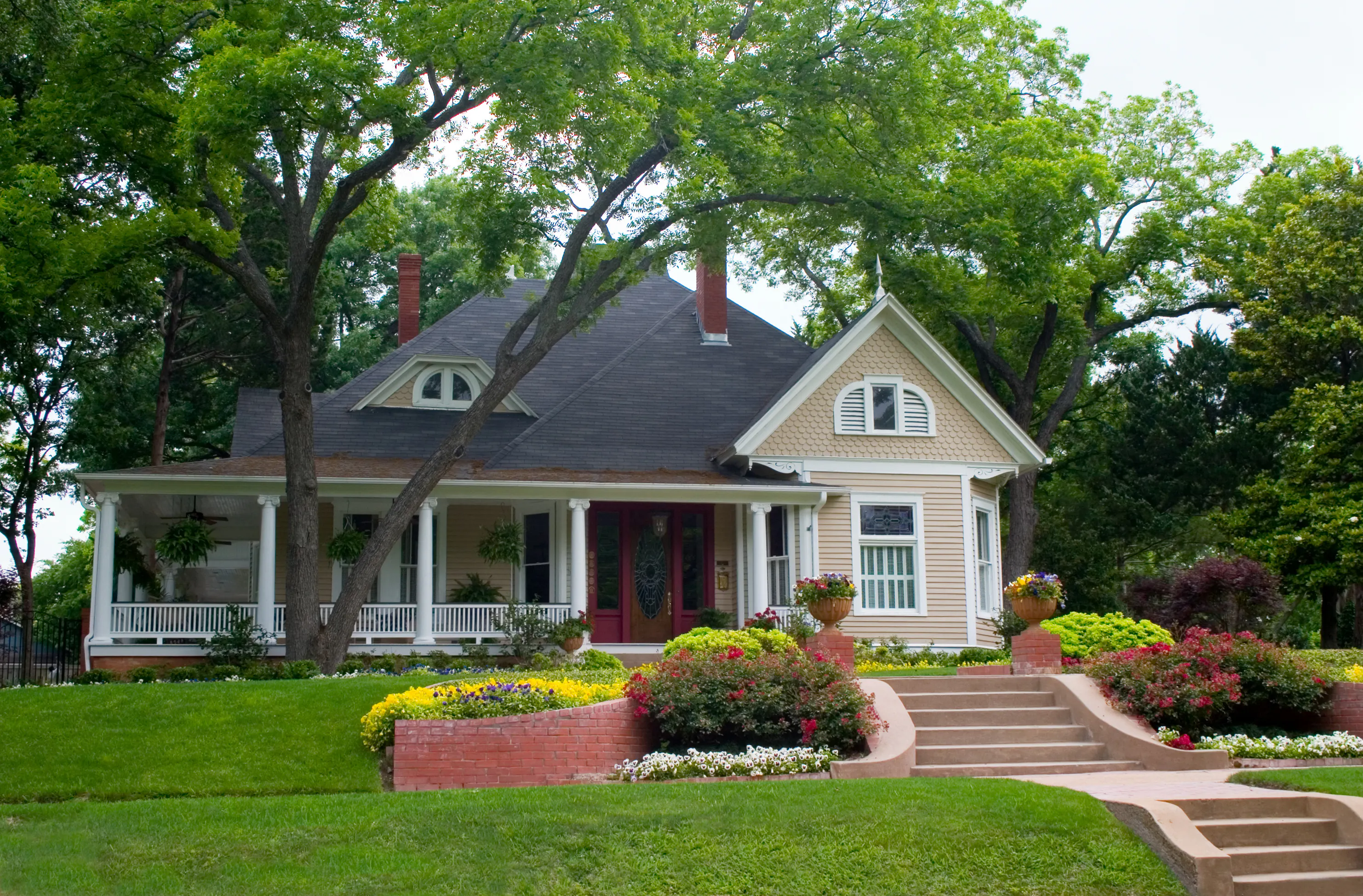 house with flower