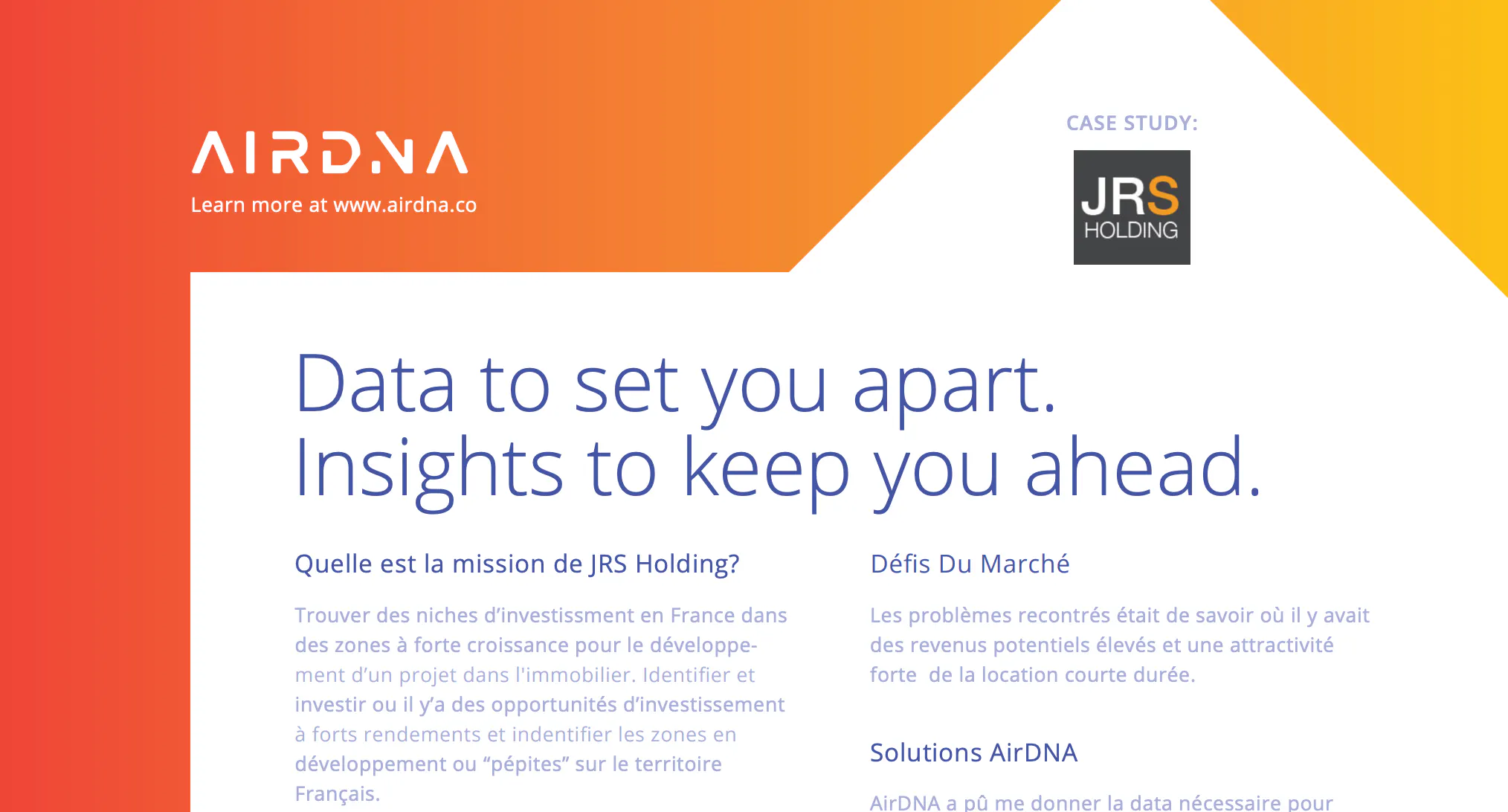 Data to set you apart. Insights to keep you ahead.