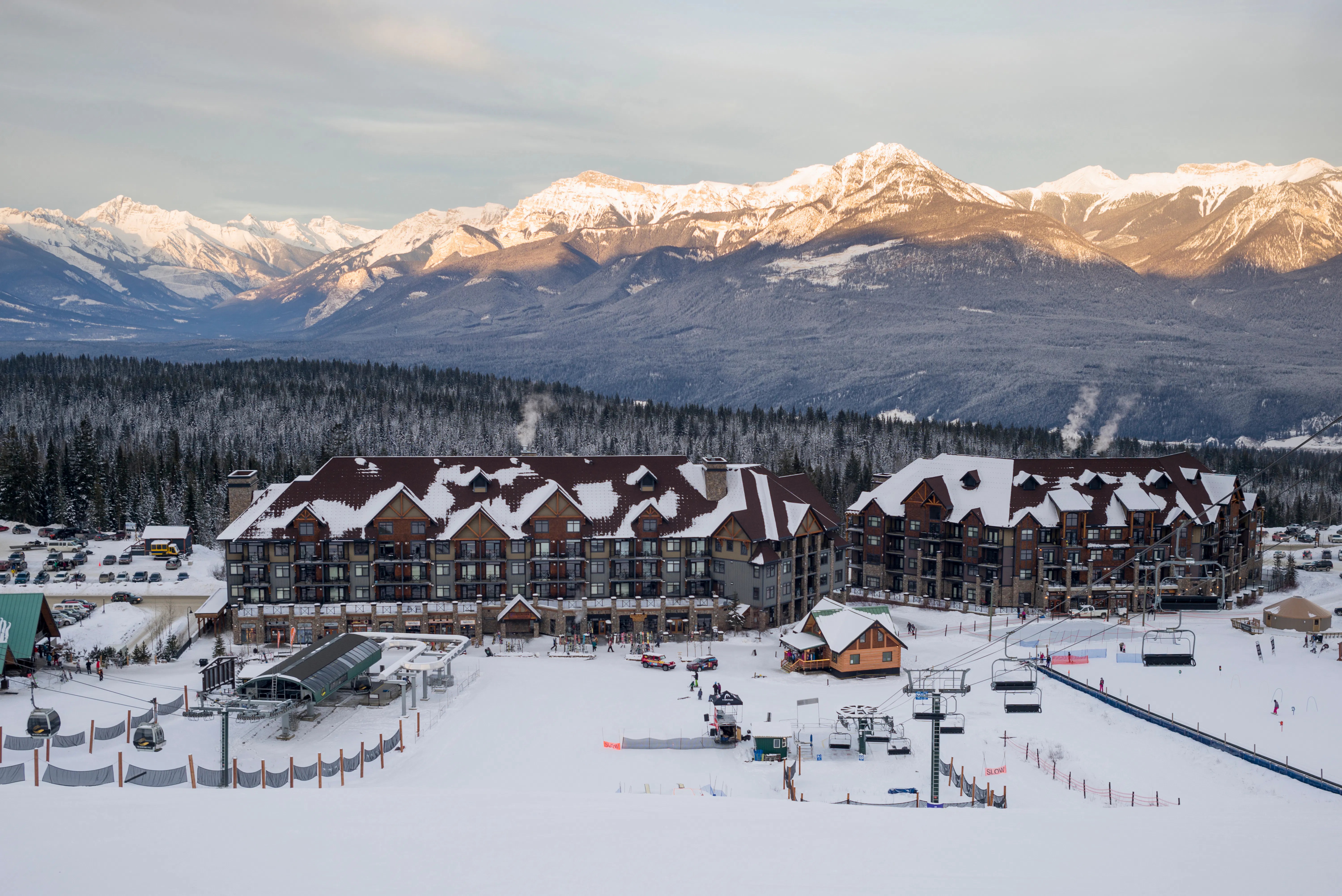 View of a ski resort, Kicking Horse Mountain Resort, Golden, Br