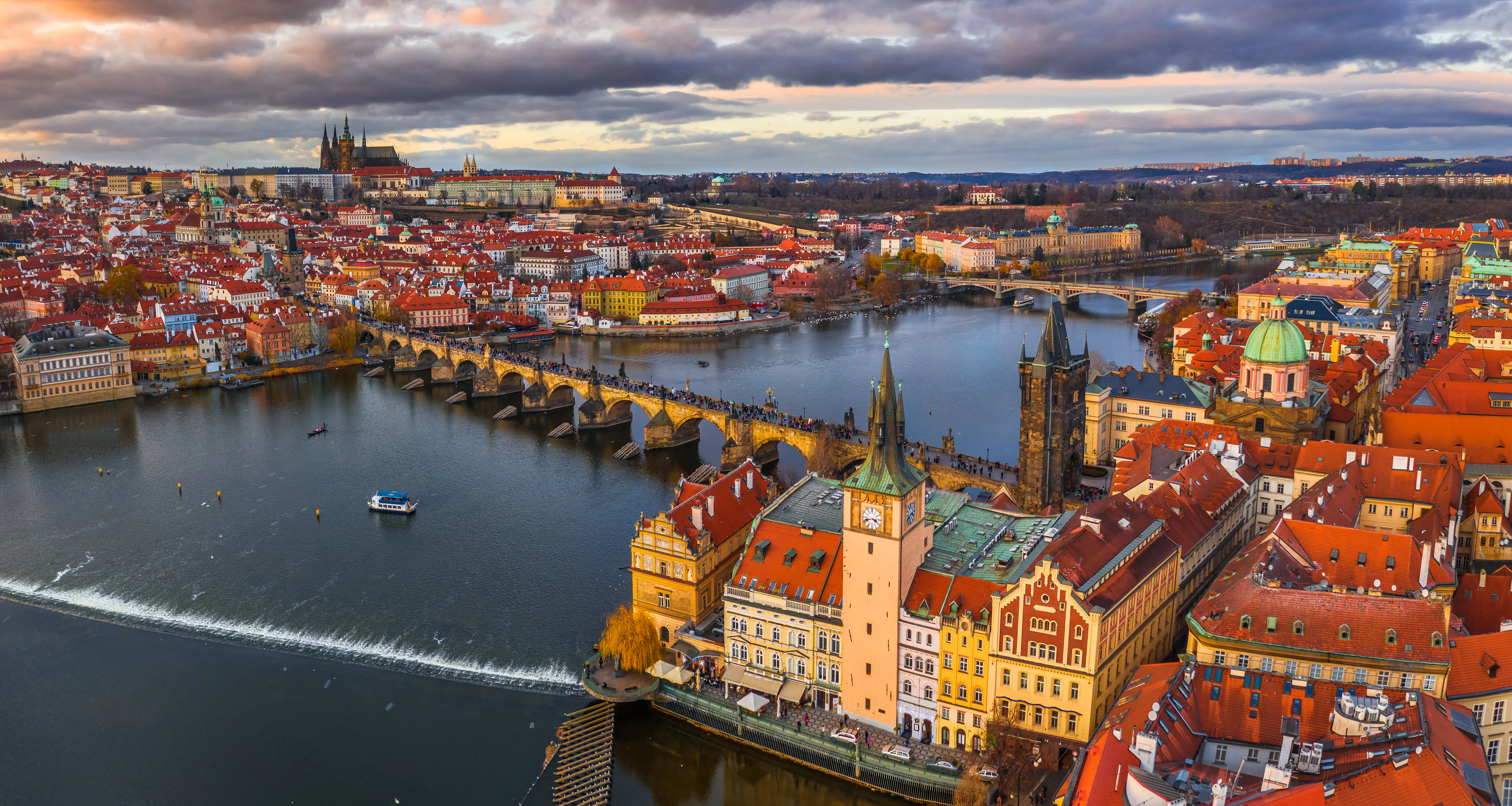 Prague, Czech Republic aerial shot