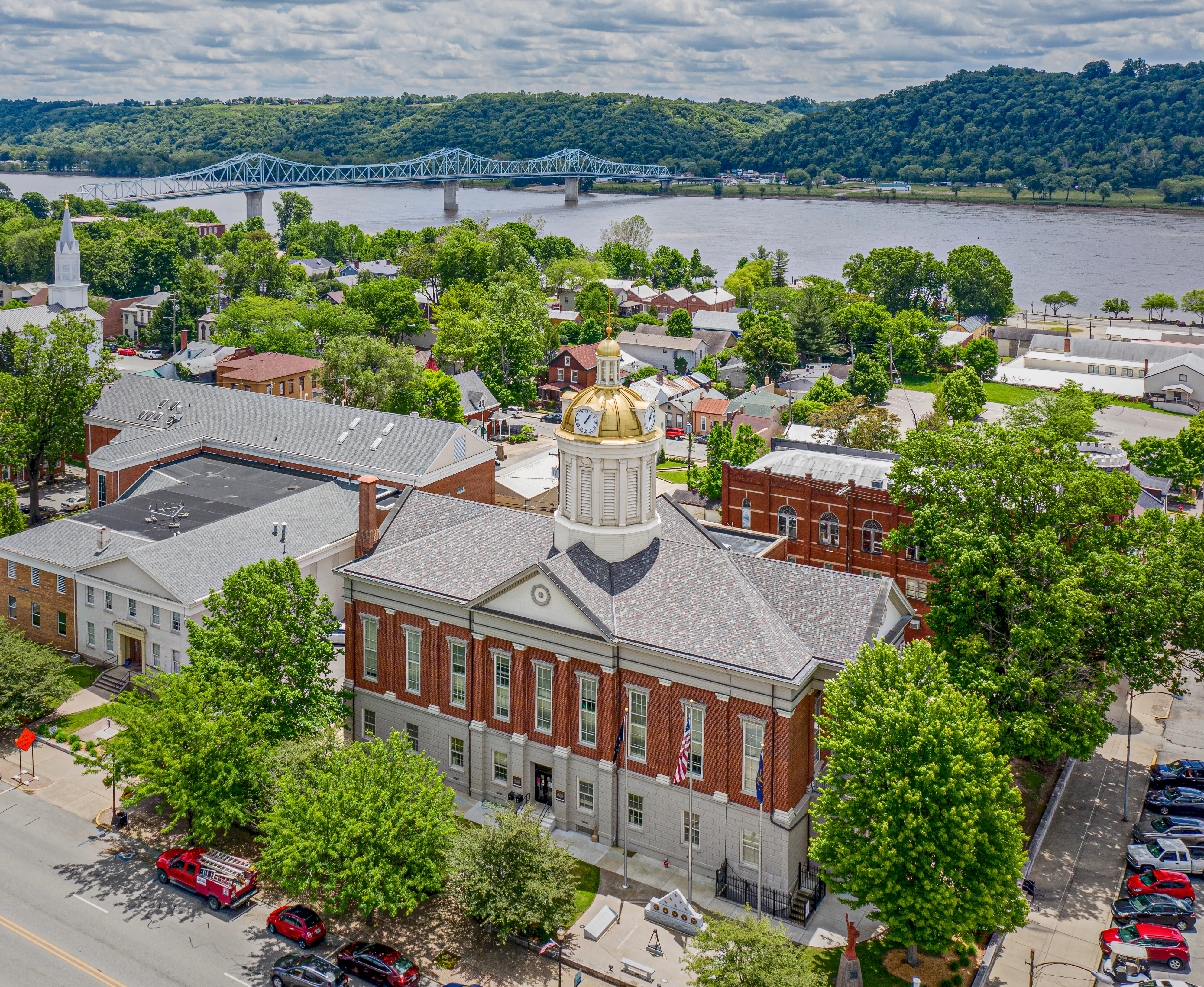 Aerial short of Madison Indiana