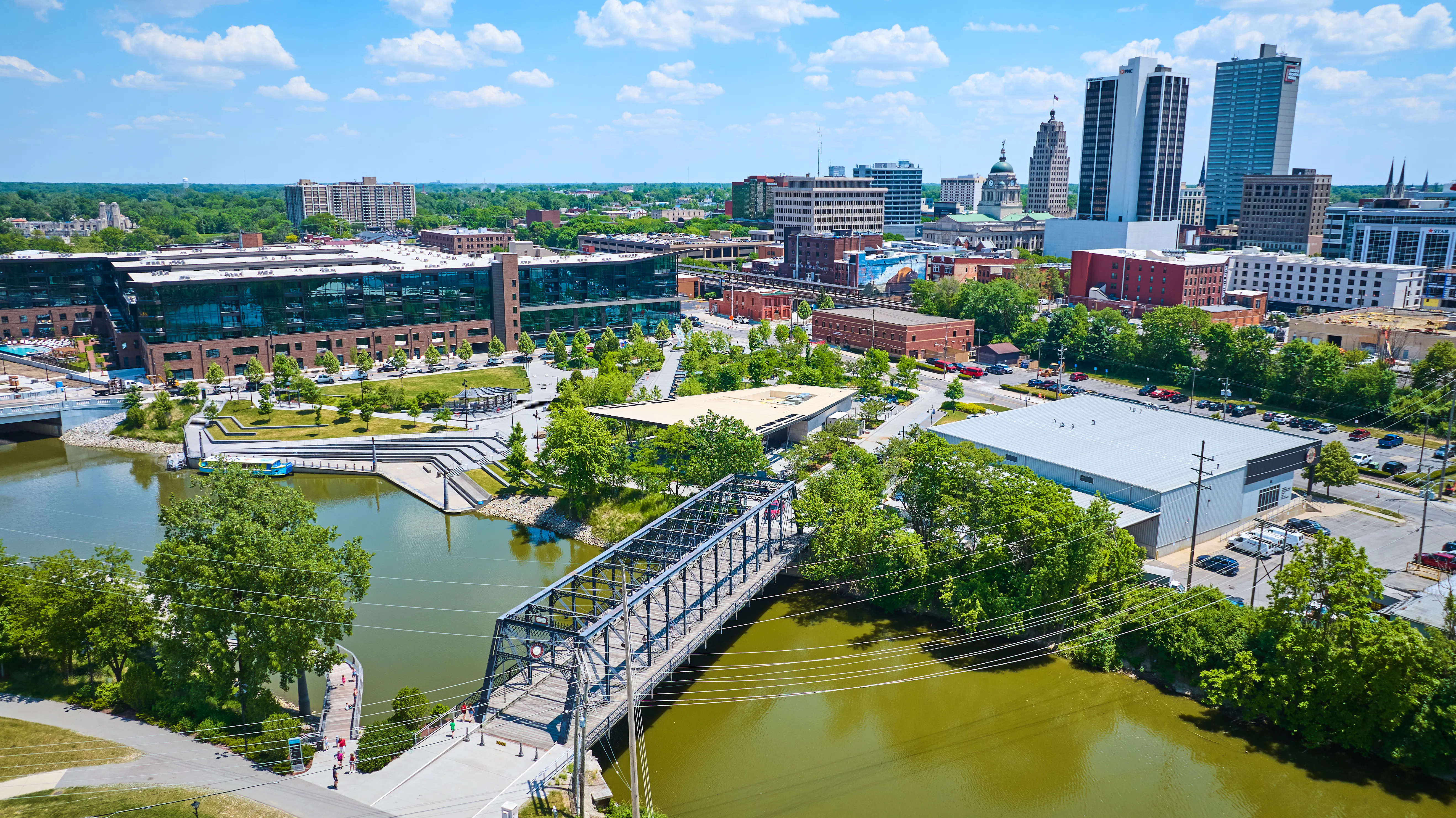 Aerial short of Fort Wayne, Indiana