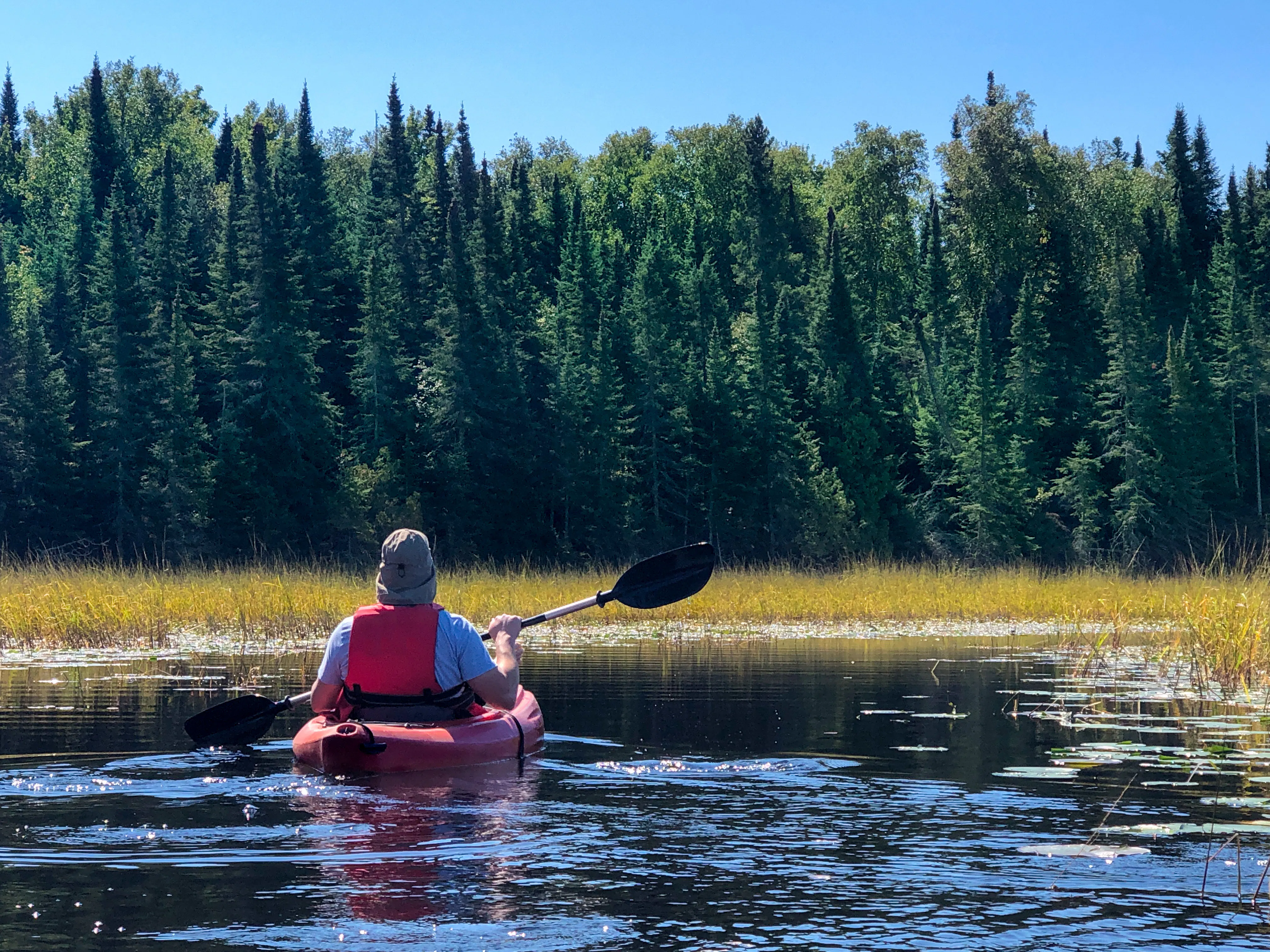 Kayaker in Boundary Waters Canoe Area Wilderness