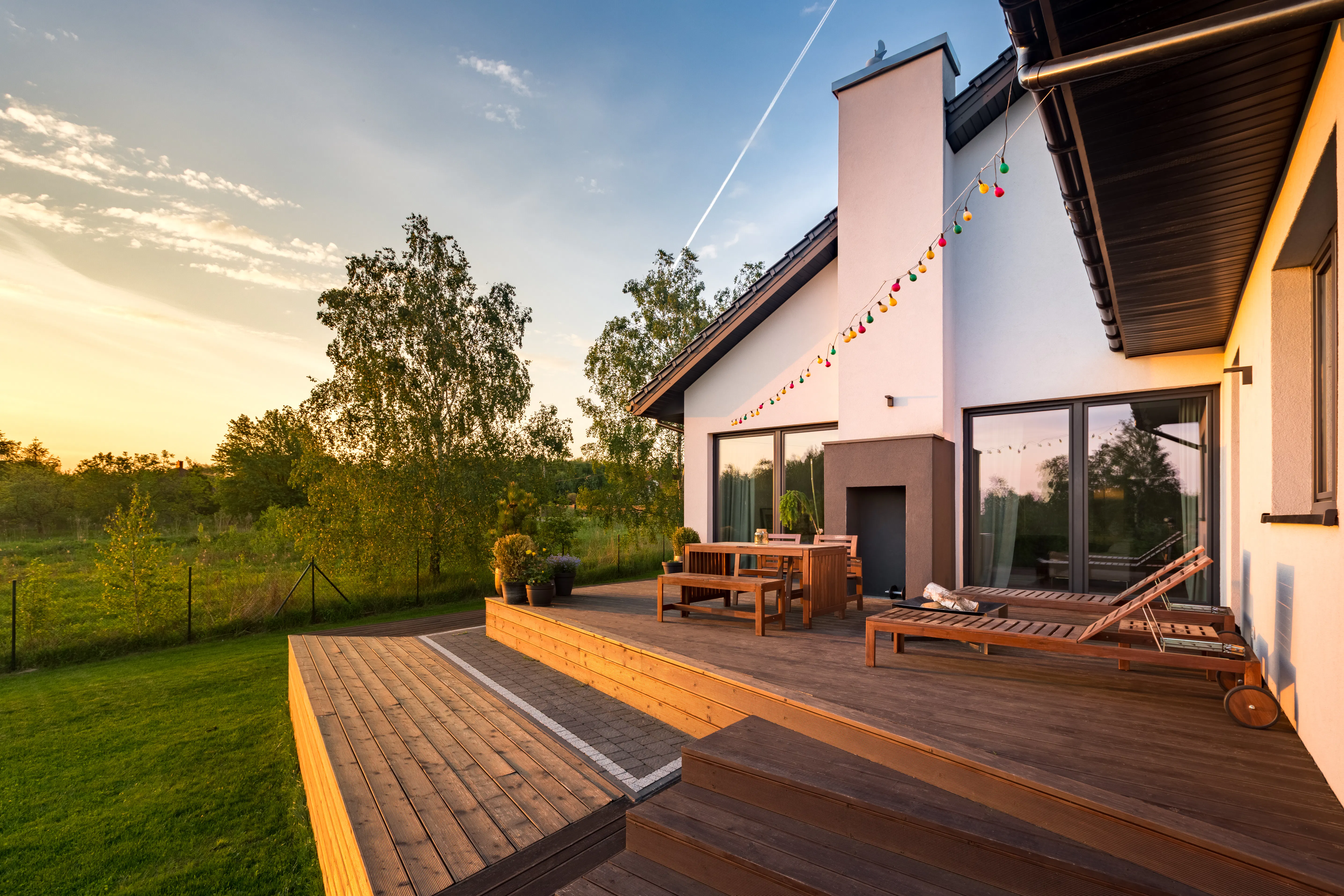 Modern home with patio