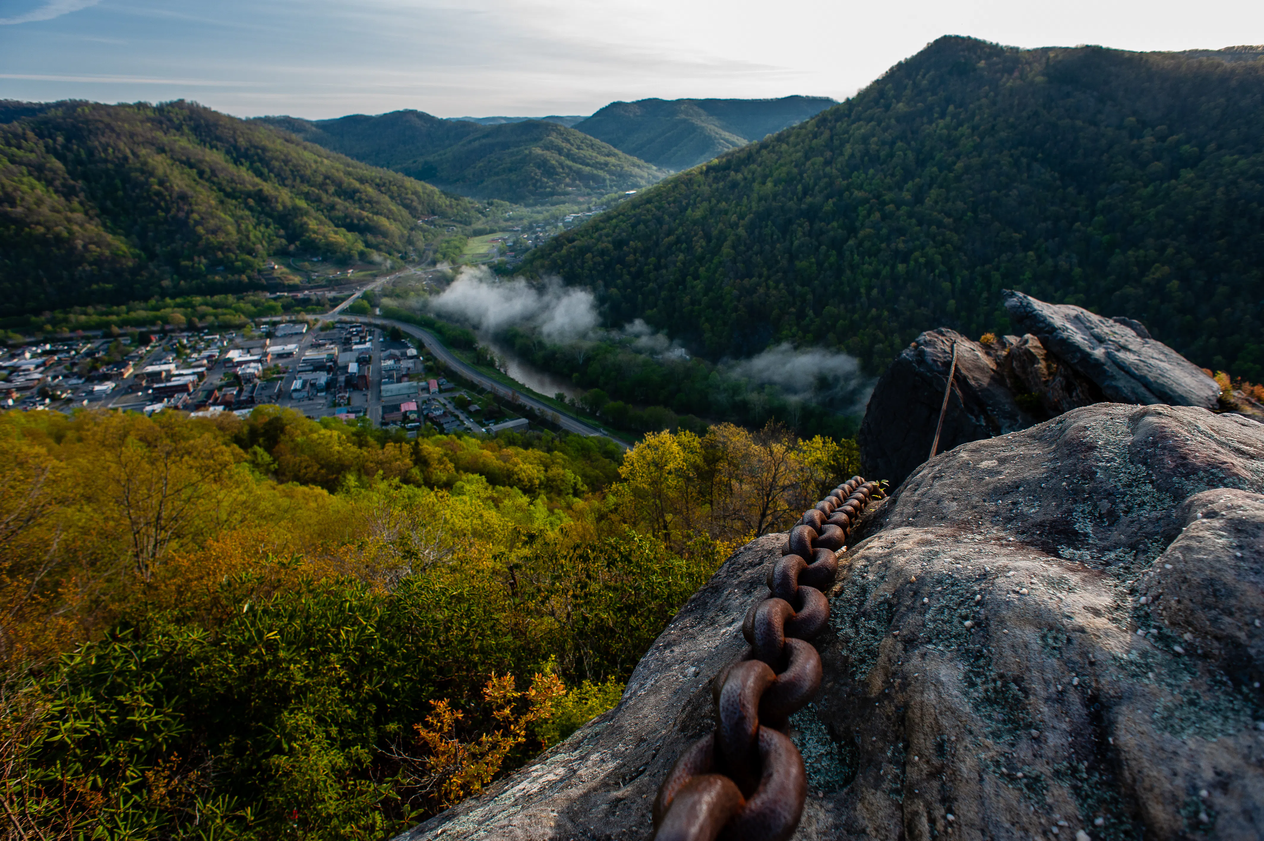 Chained Rock - Foggy Morning at Pine Mountain State Park - Appalachian Mountains - Kentucky