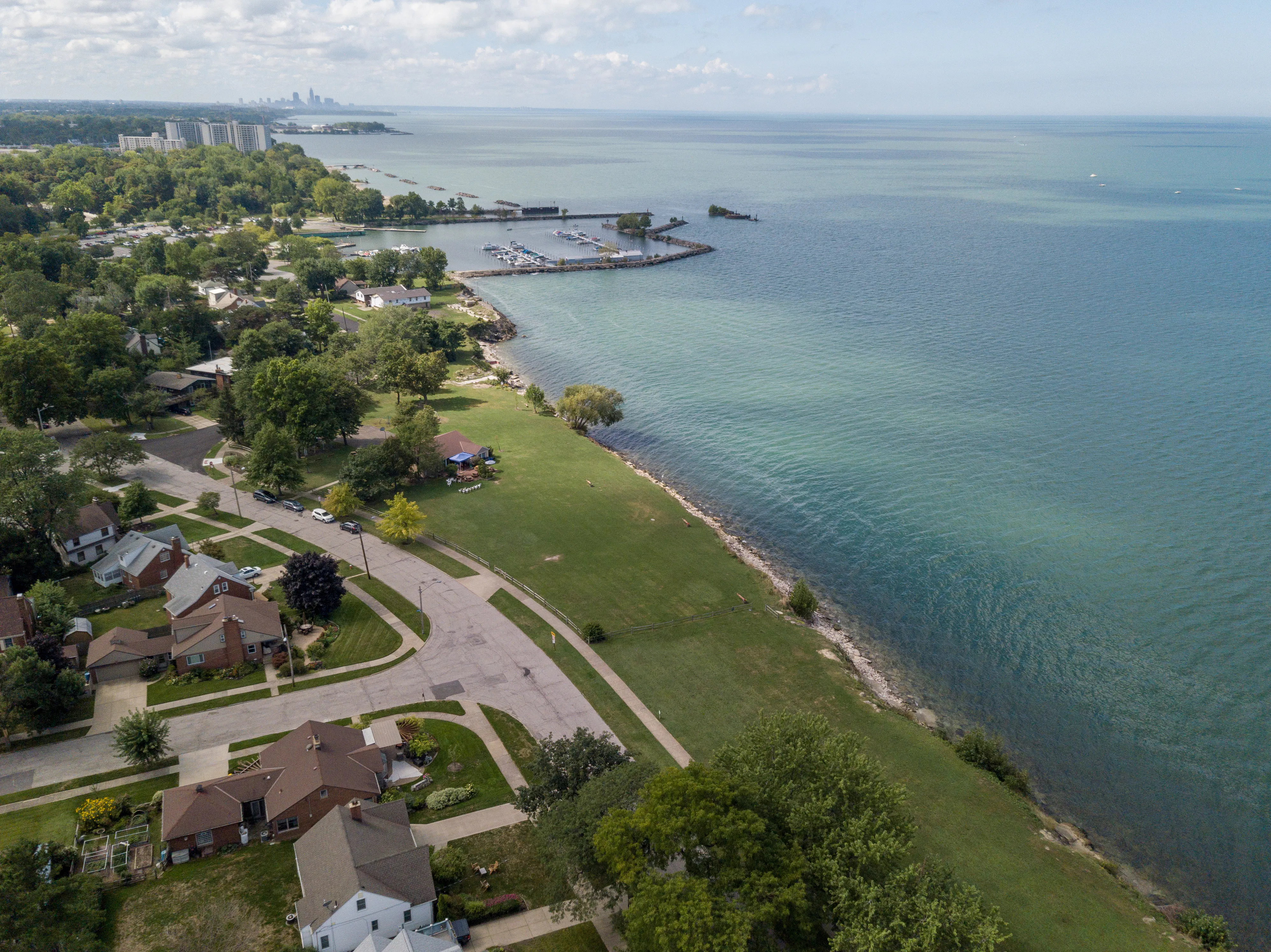 Euclid Ohio lakefront view of Lake Erie