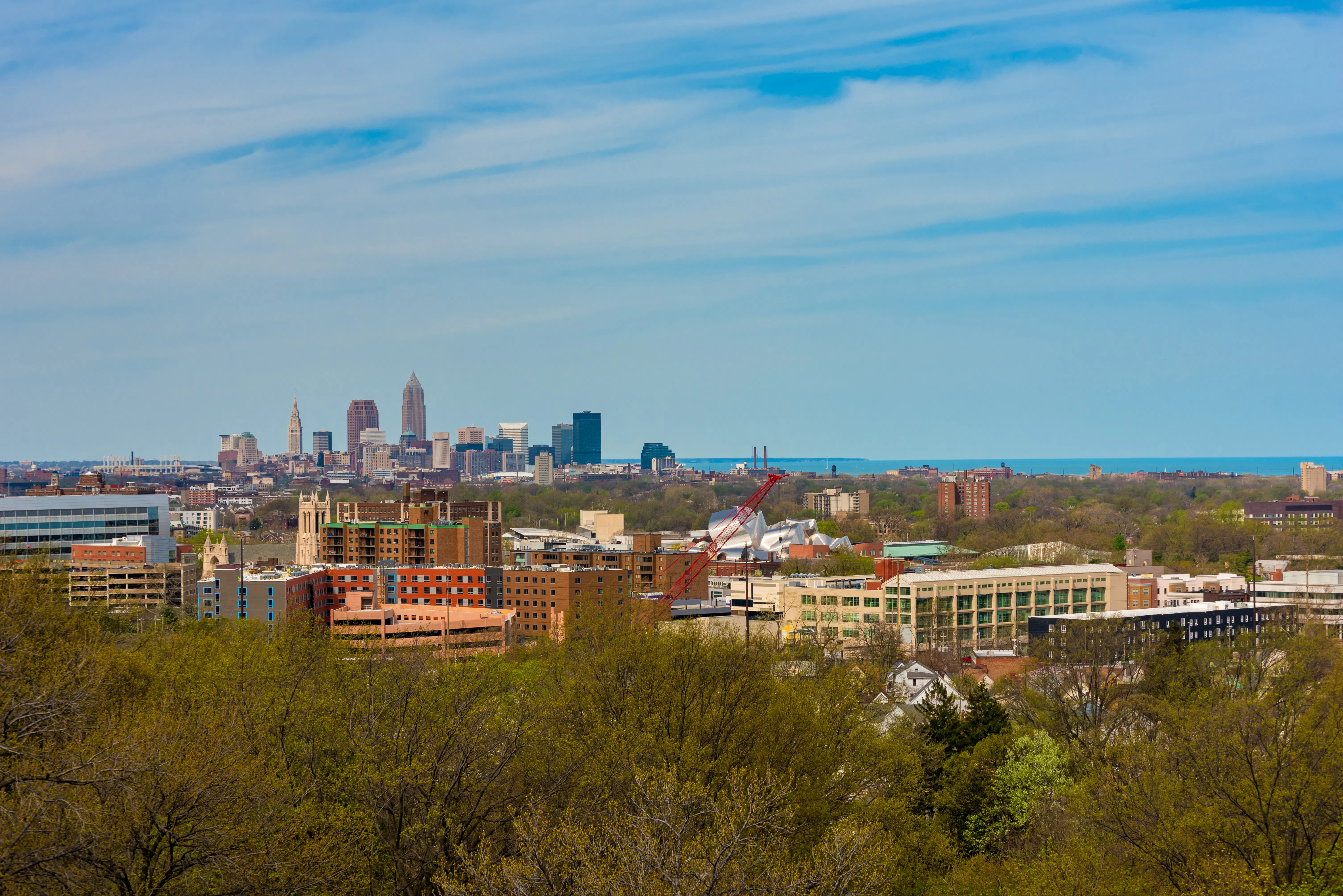 Cleveland skyline in distance