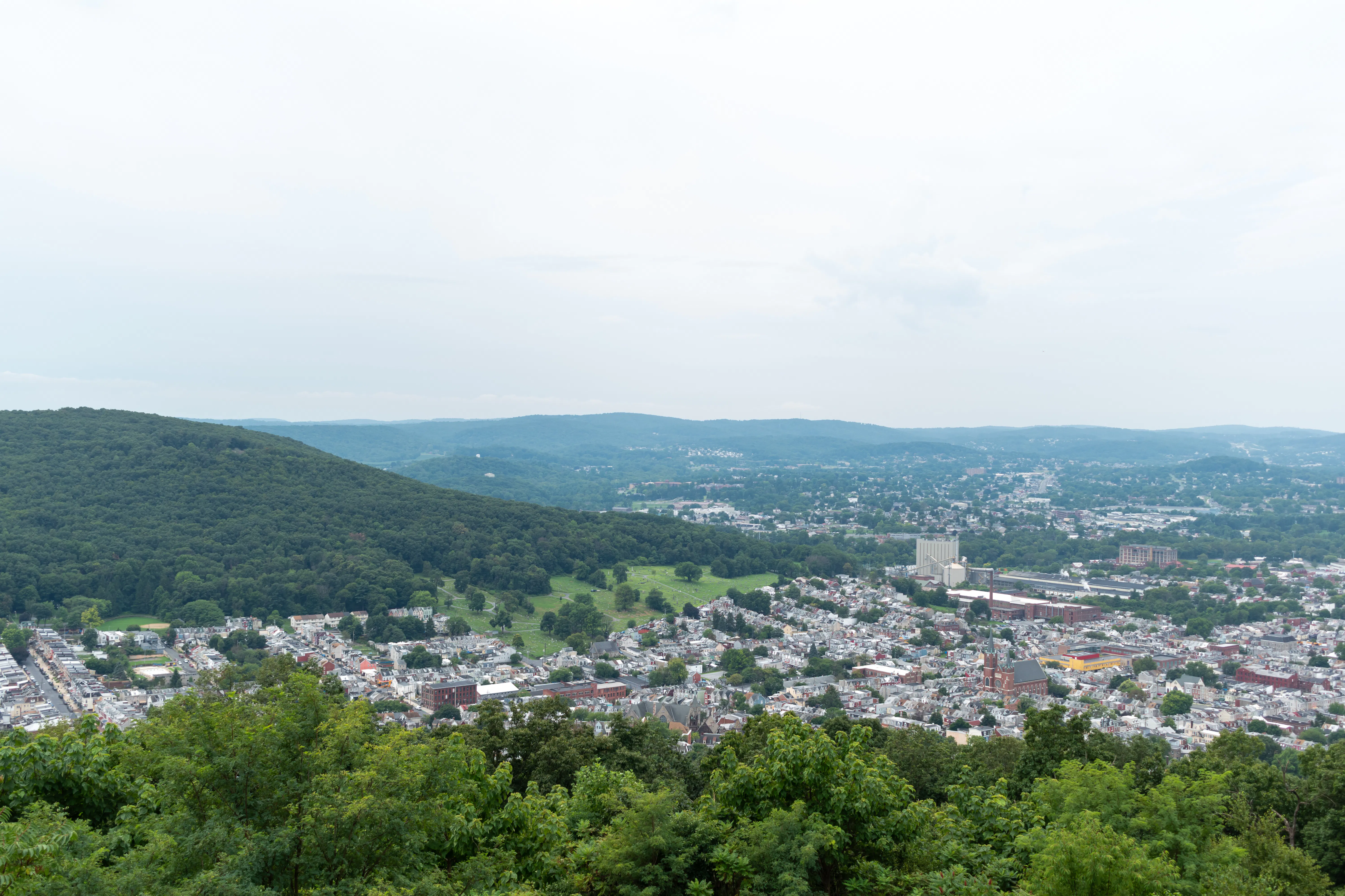 Reading PA from hill overlook