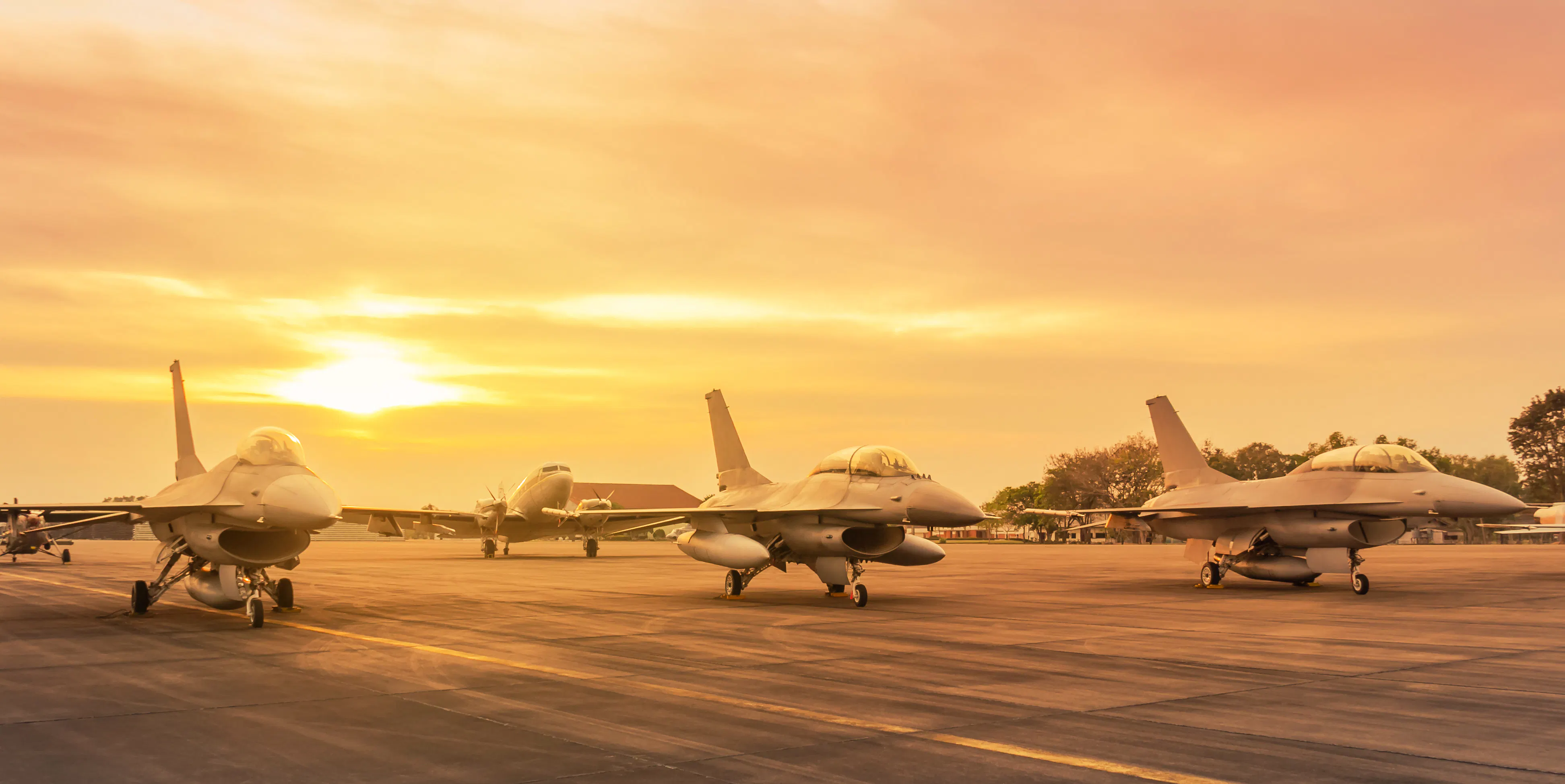 Airplanes on tarmac of Airforce base