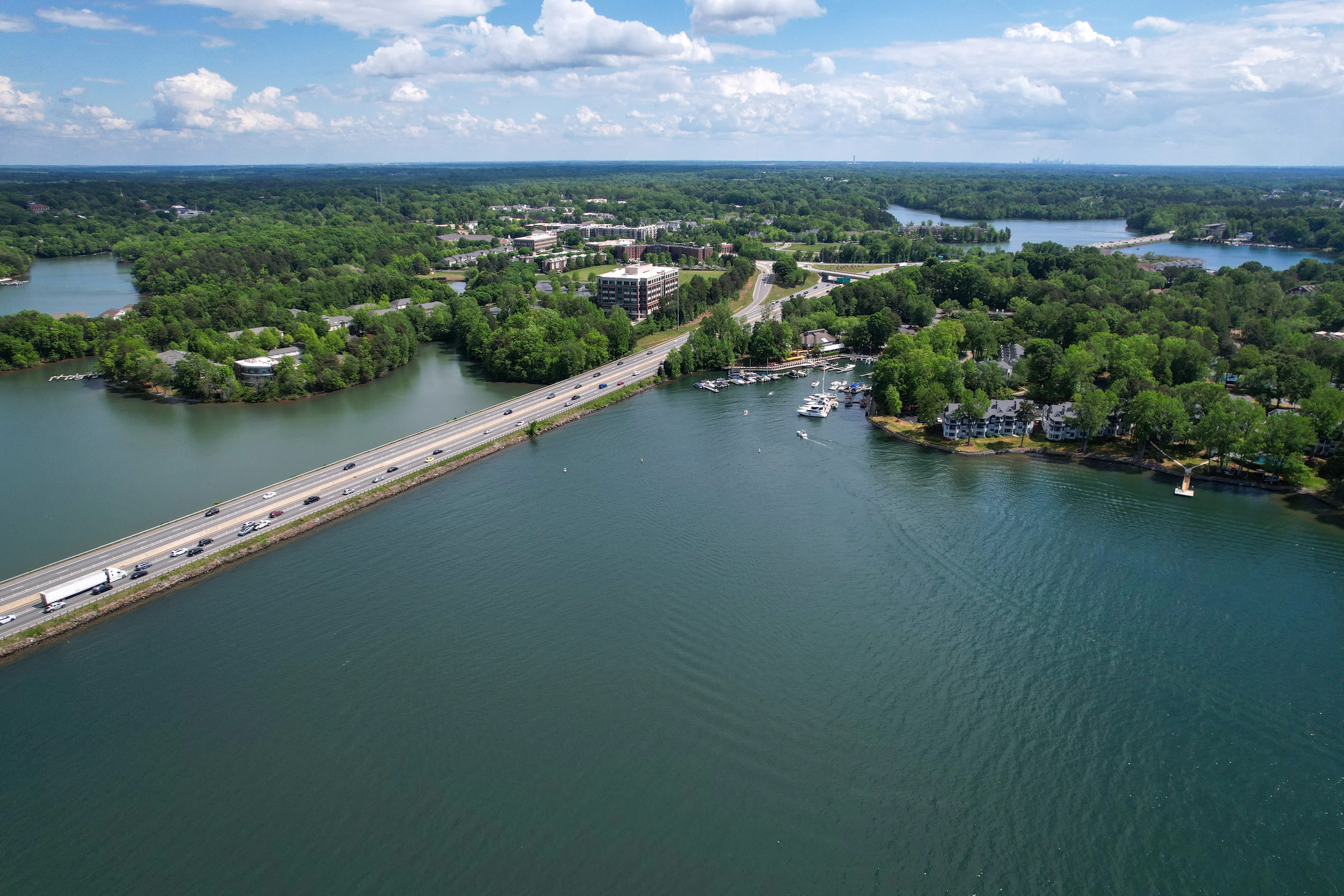 Interstate bridge over Lake Norman in NC