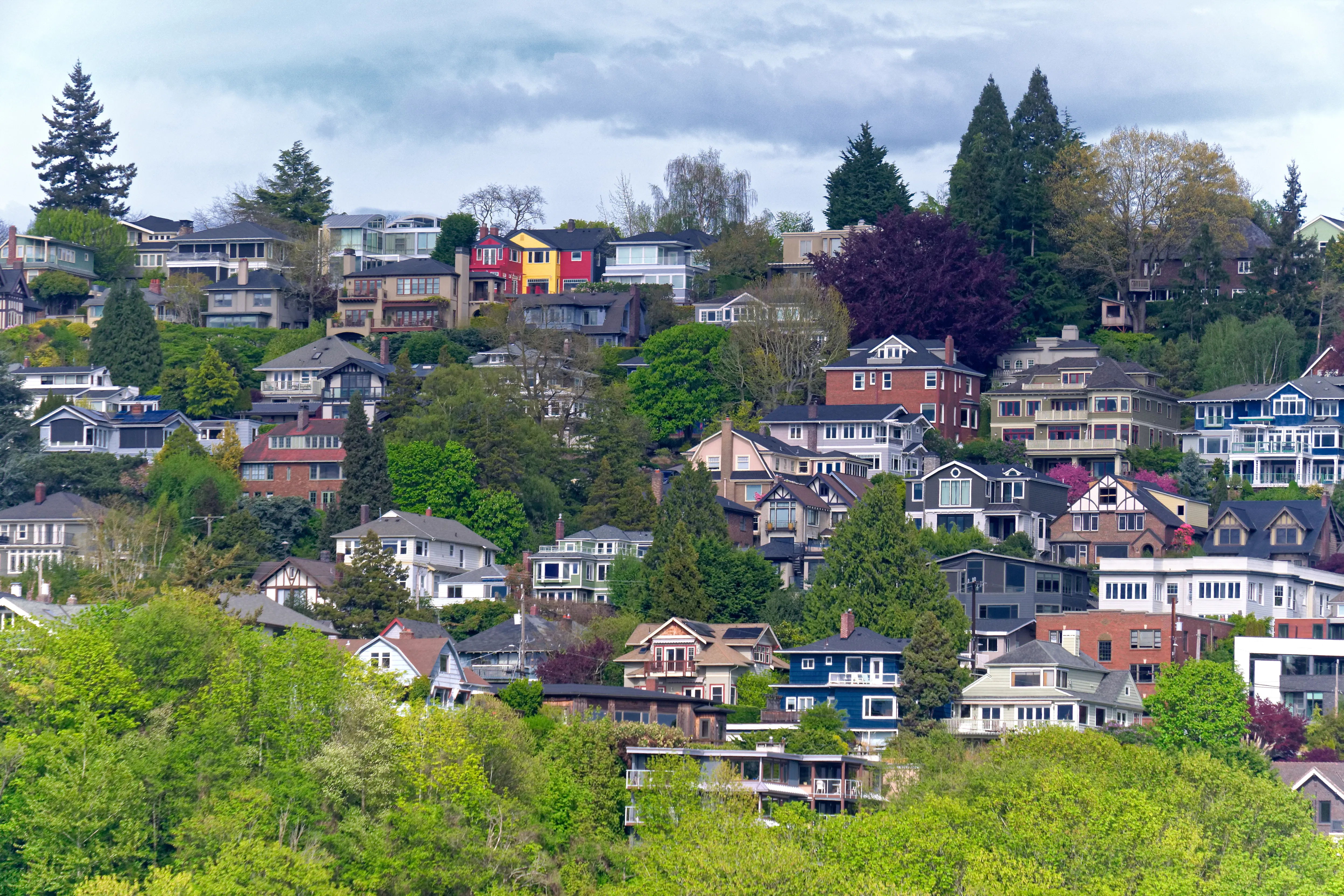 Homes up Queen Anne Hill in Seattle