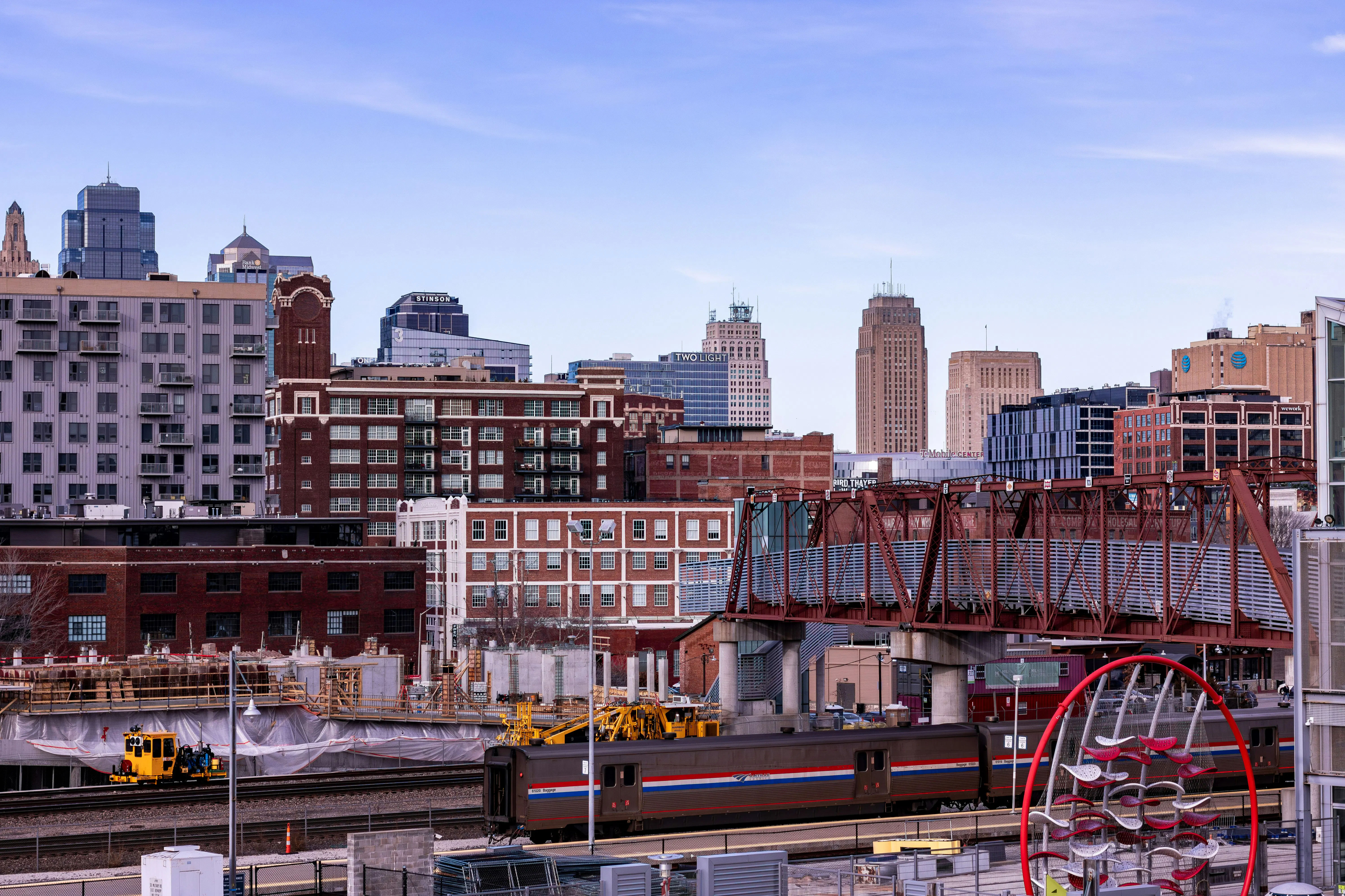 Kansas City landscape with red brick buildings