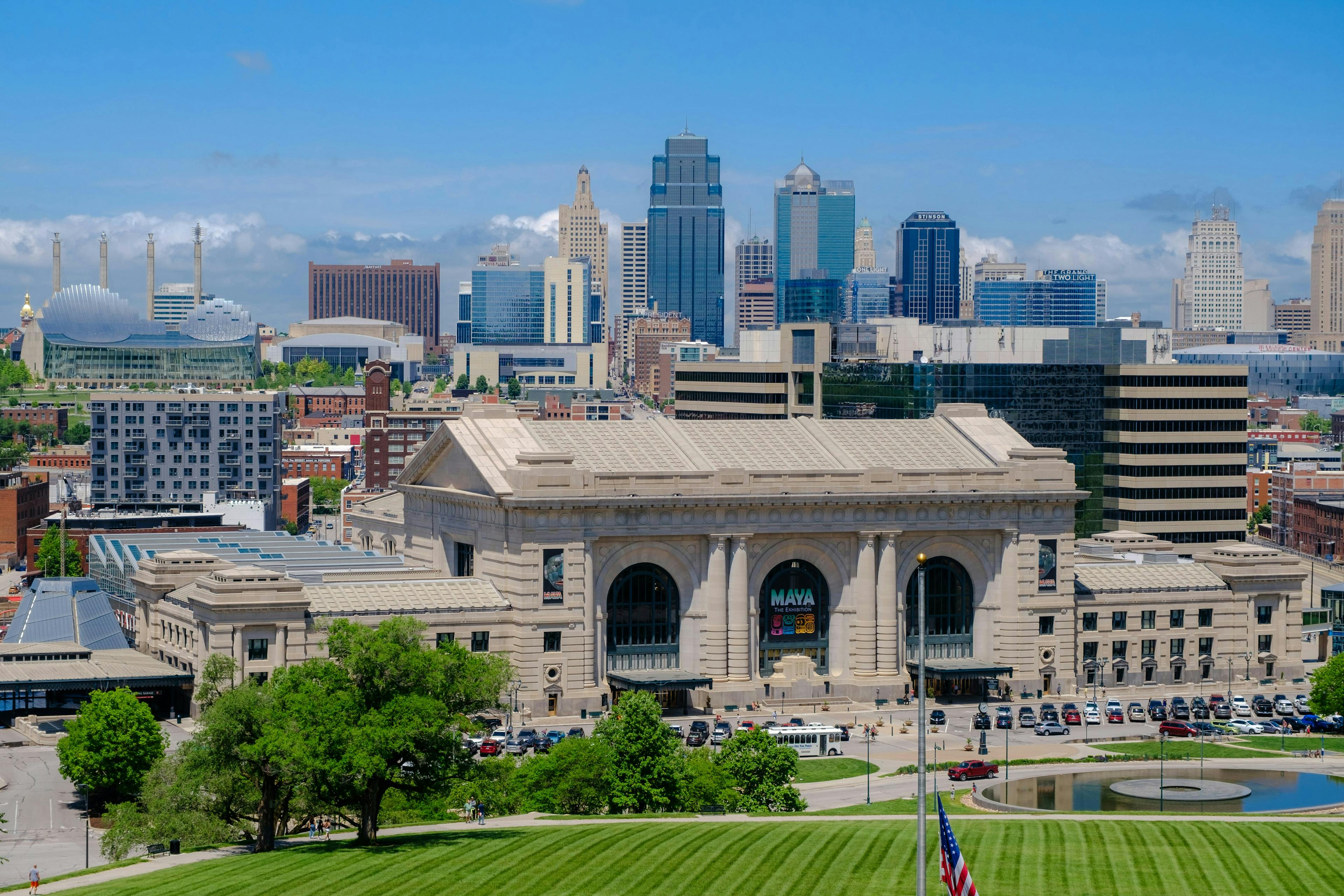 An aerial view of the historic Union Station in Kansas City