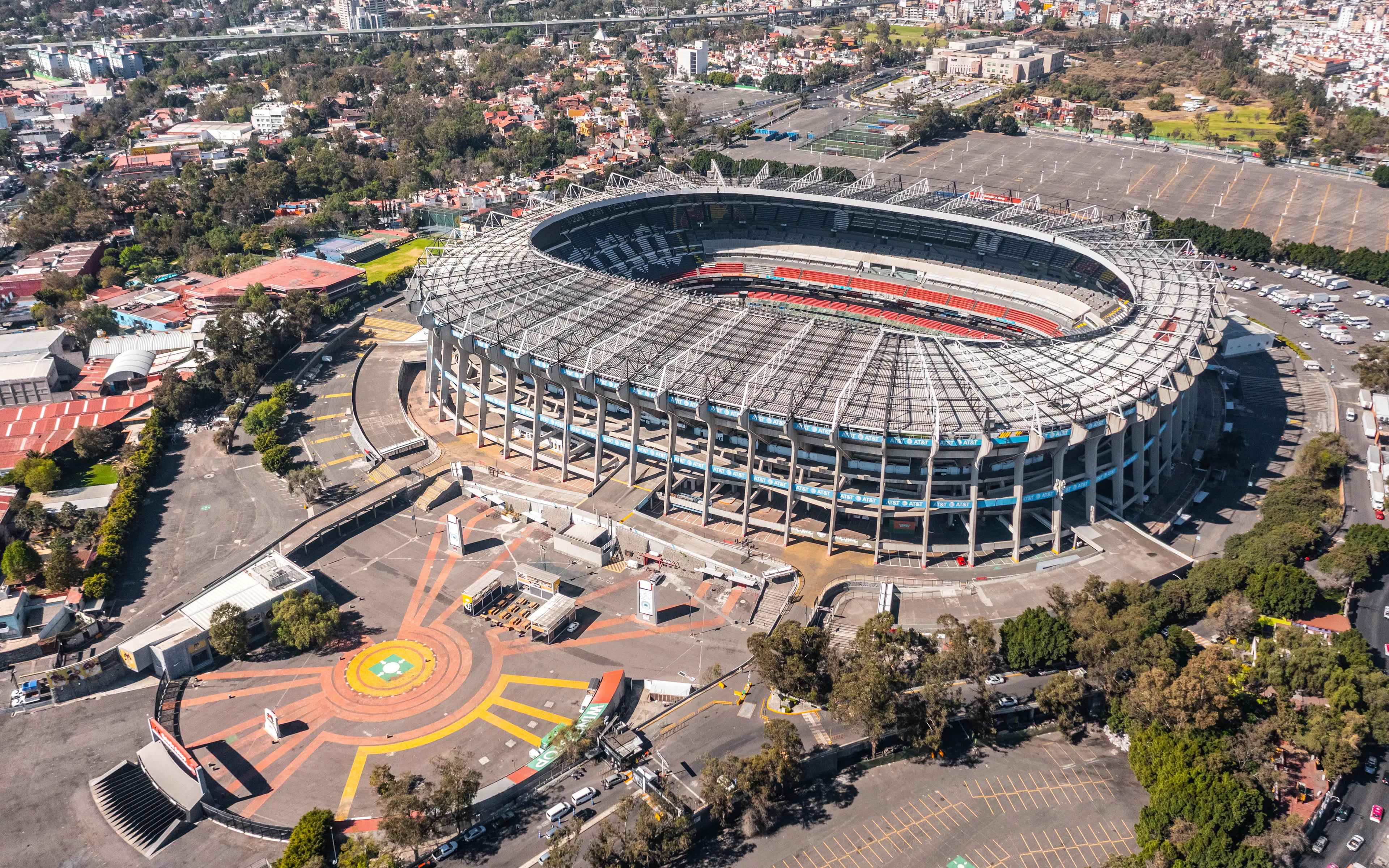 Mexico, Mexico City, February 2022 - Aerial view of Aztec Stadium