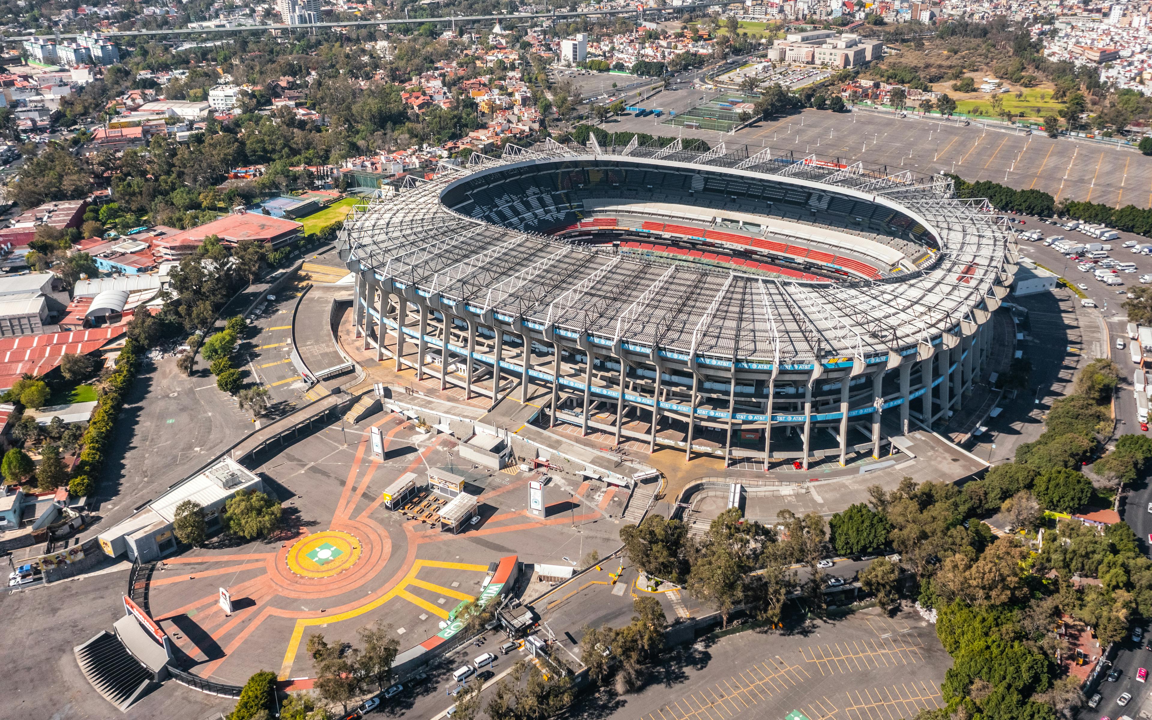Mexico, Mexico City, February 2022 - Aerial view of Aztec Stadium
