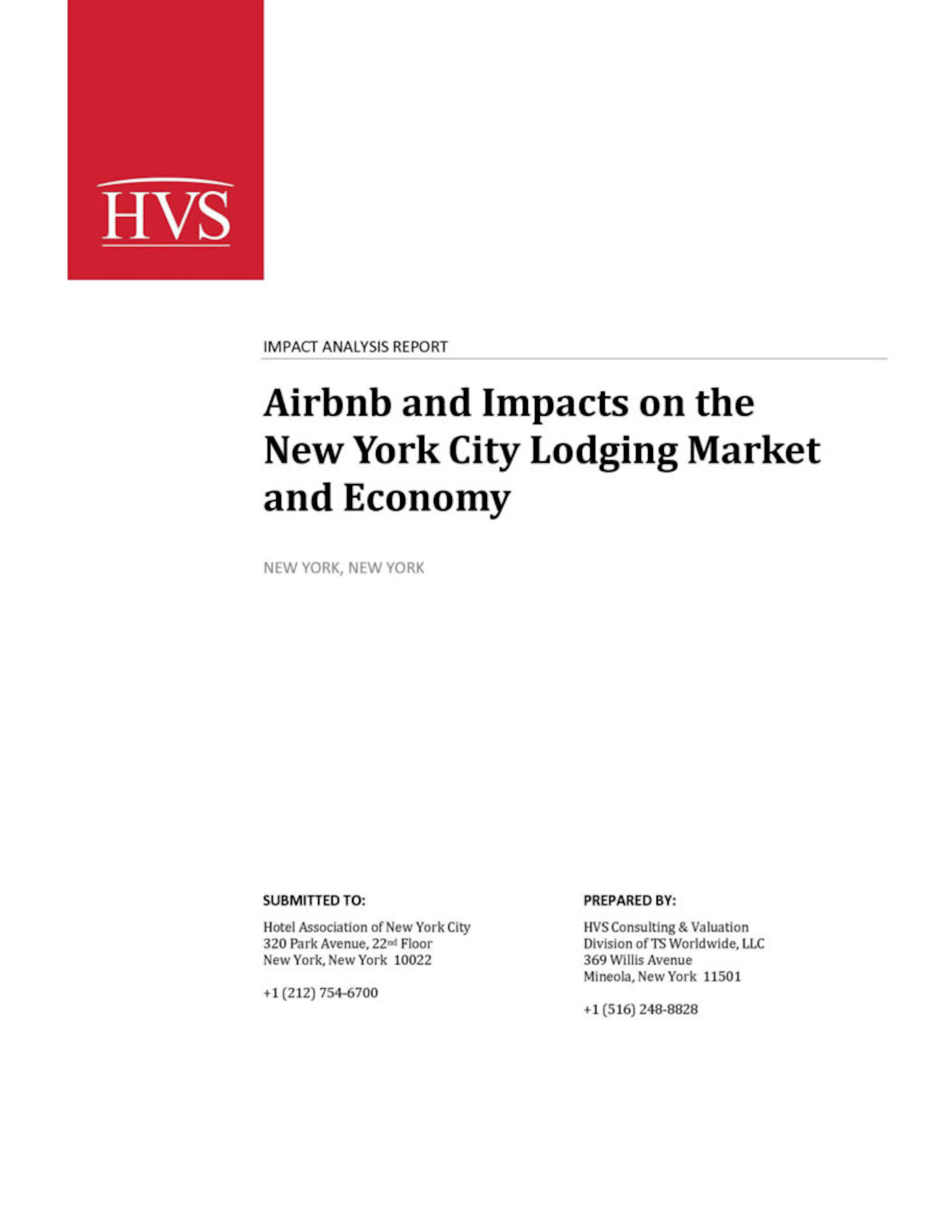 HVS: Airbnb and Impacts on the New York City