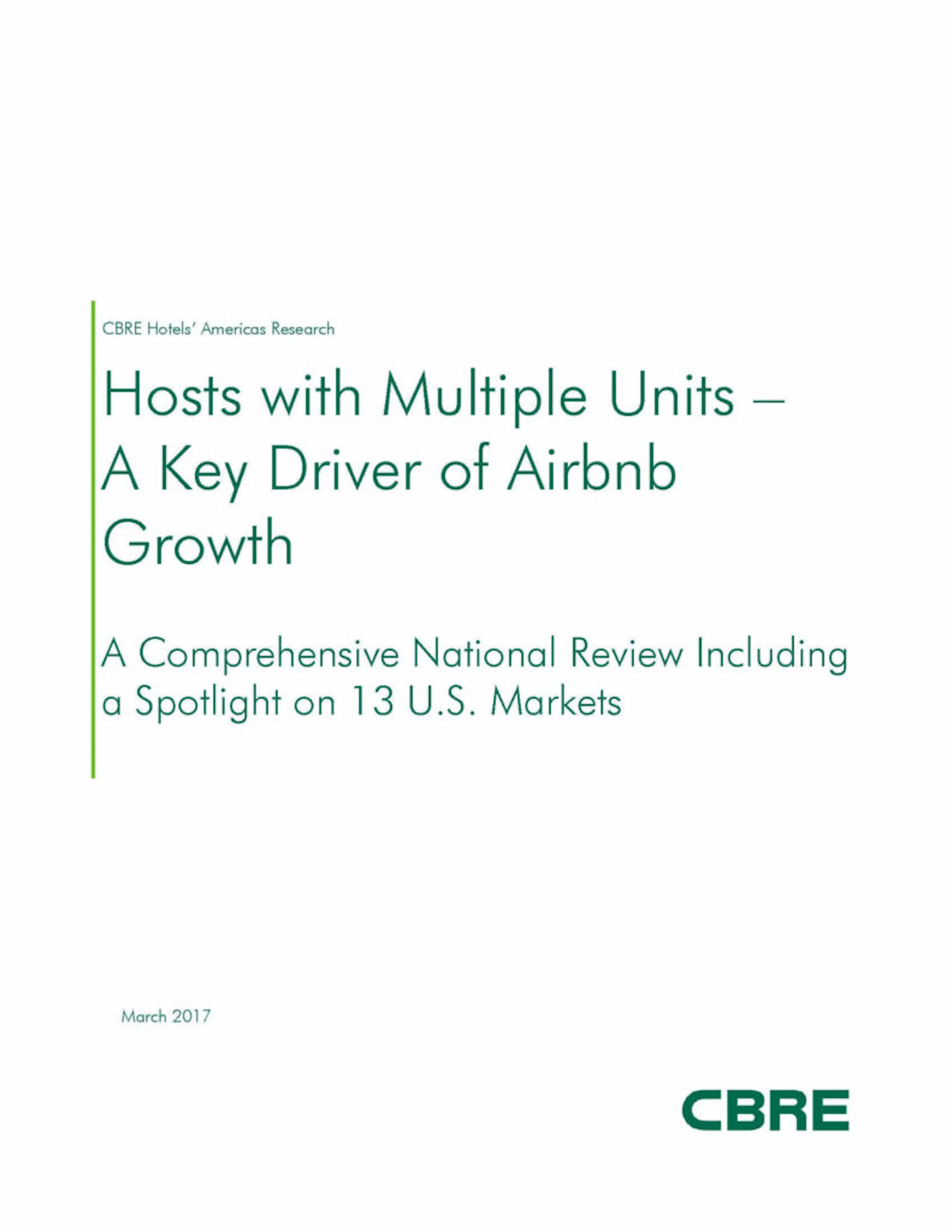 CBRE: Hosts with Multiple Units – A Key Driver of Airbnb Growth