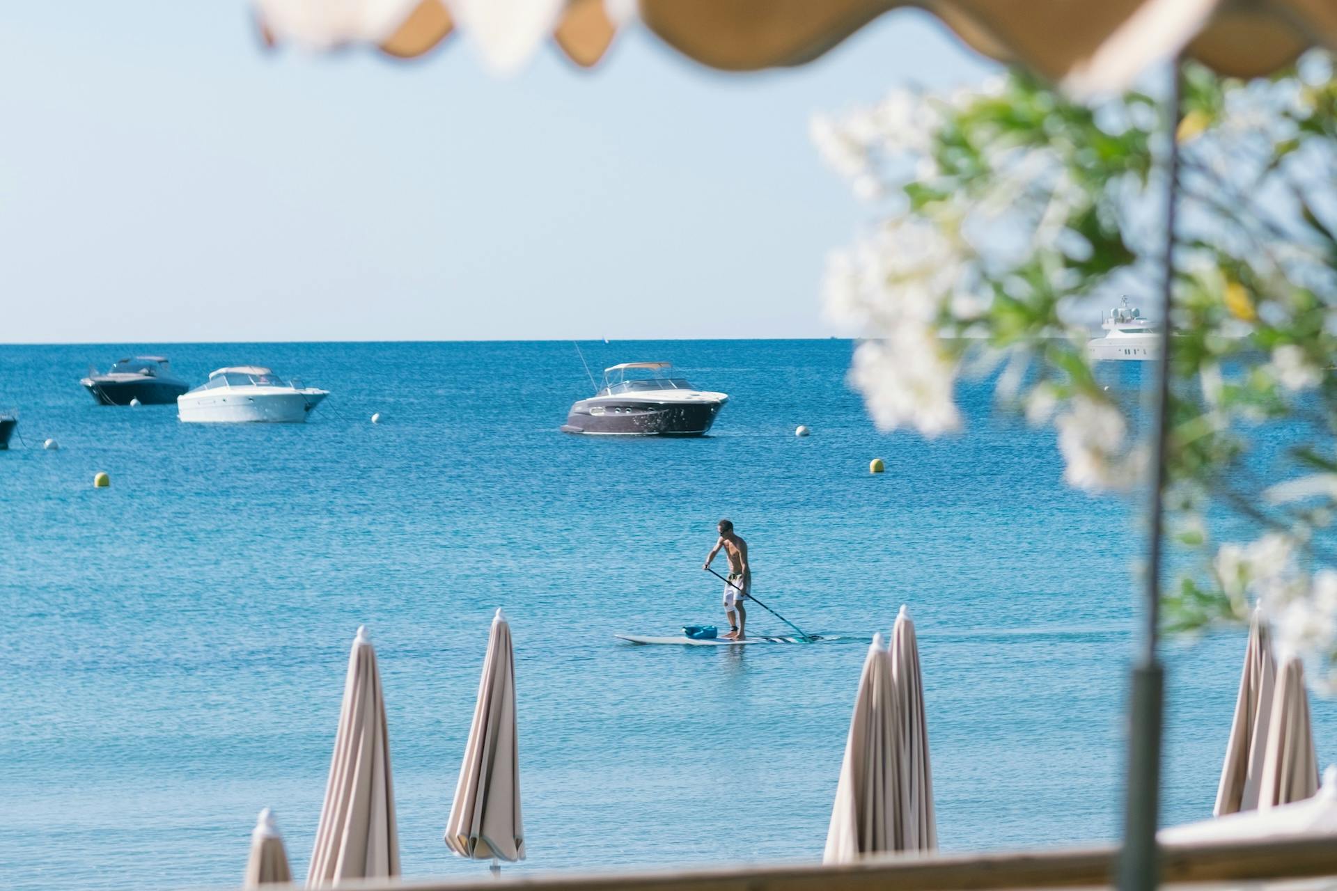 Vue mer plage pampelonne Jardin Tropezina Airelles Saint-Tropez