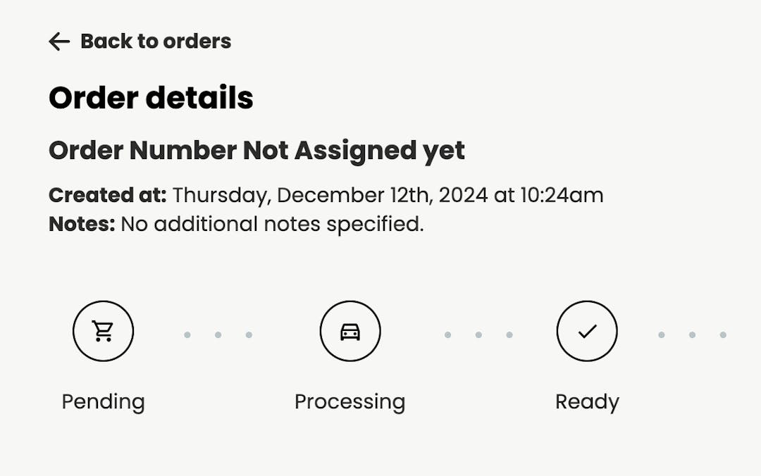 Live Order Status picture