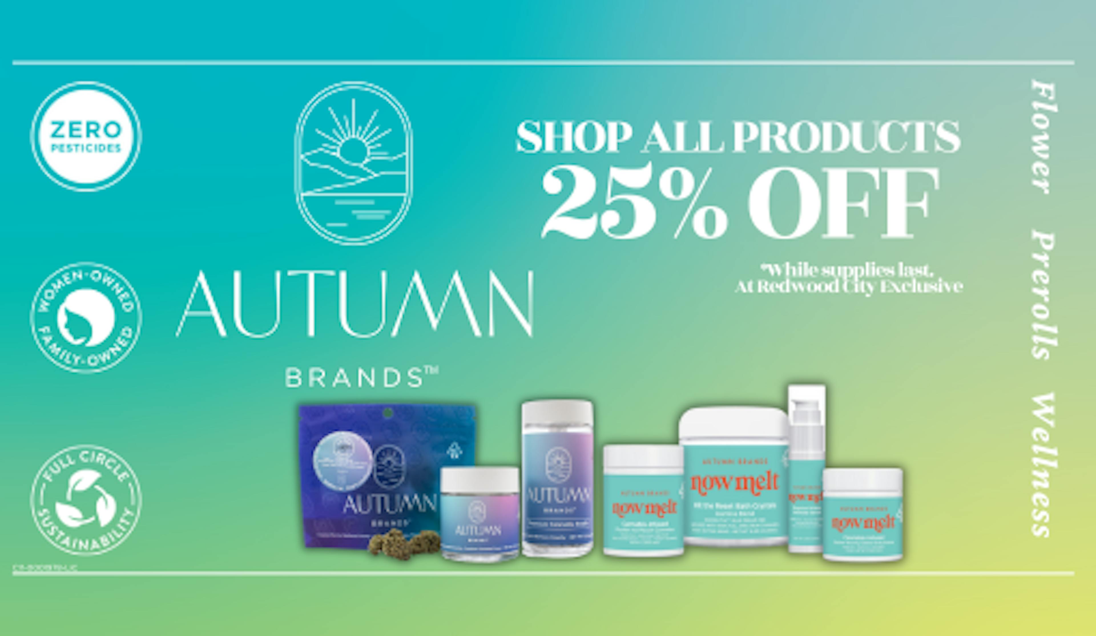 25% off Autumn Brands