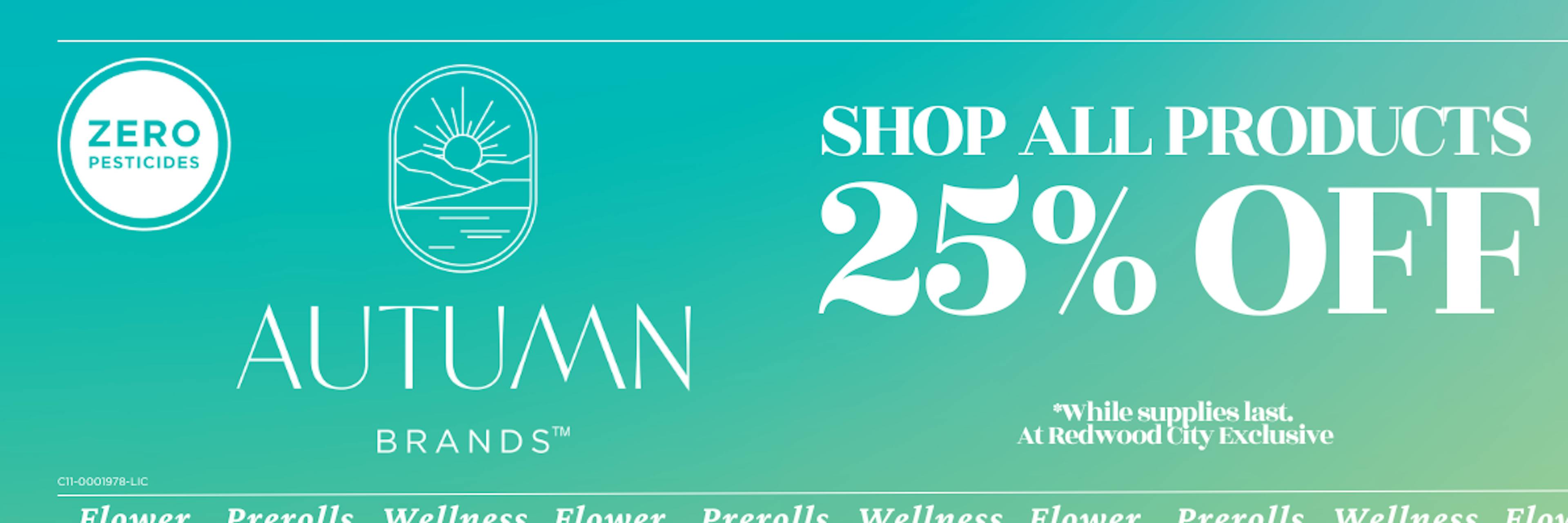 25% off Autumn Brands