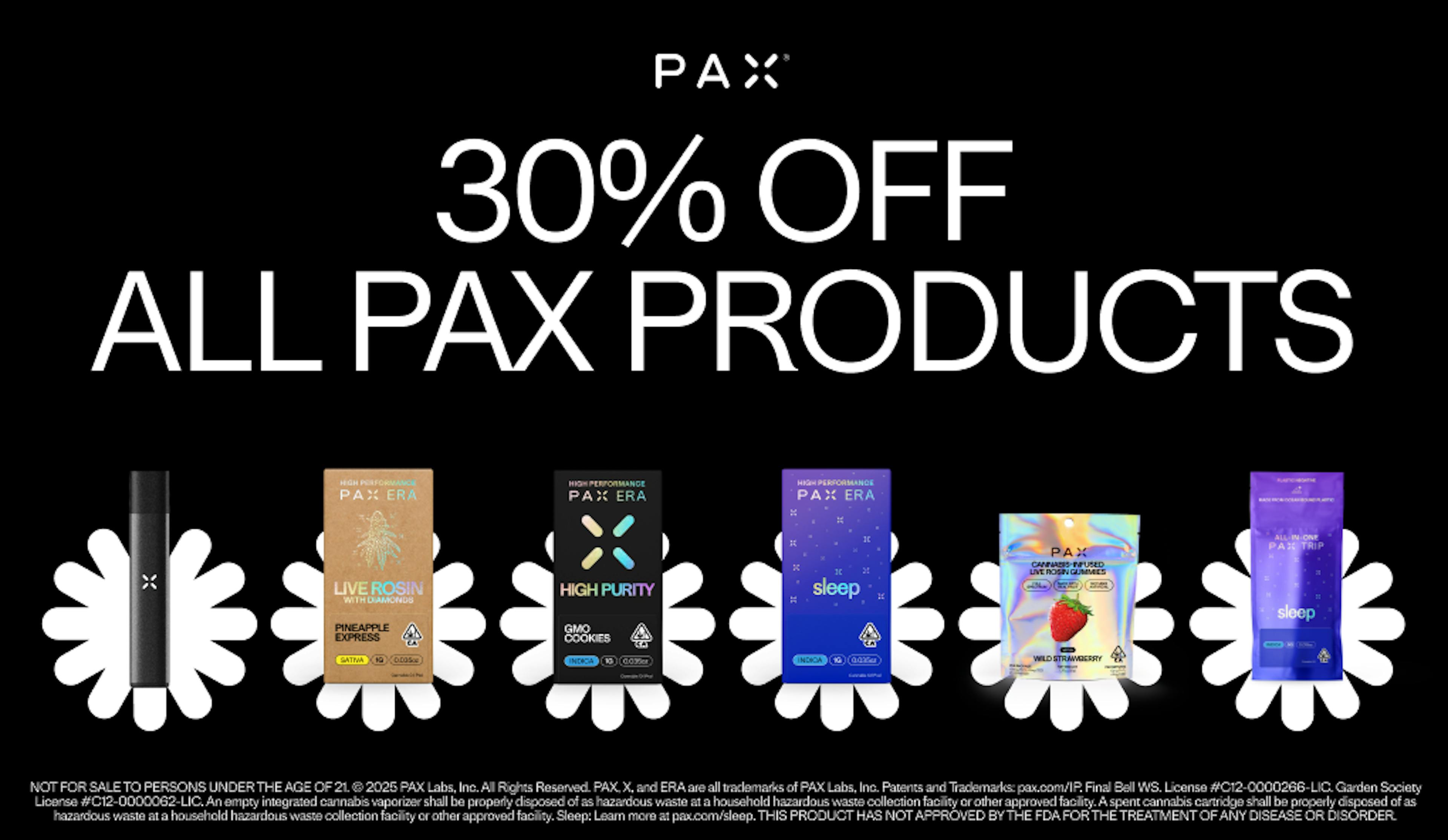 30% off all Pax Products